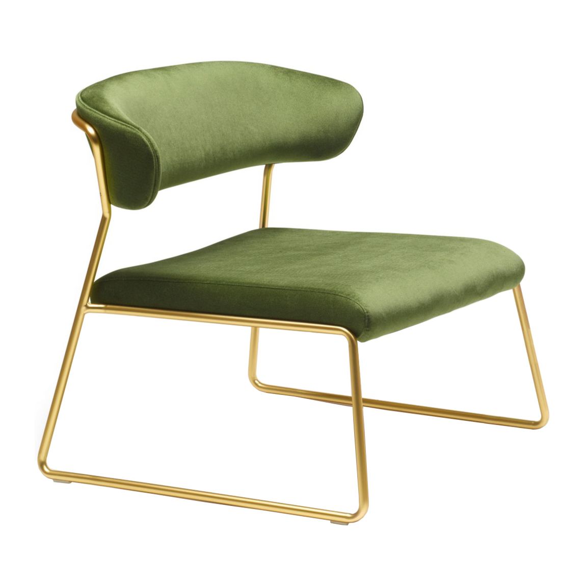 Restaurant chair with metal in brass