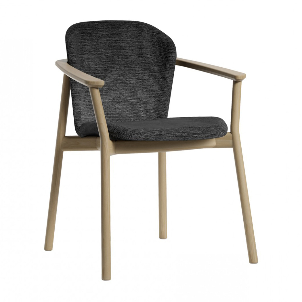 Restaurant upholstered wooden armchair B-2890 Natural Finn