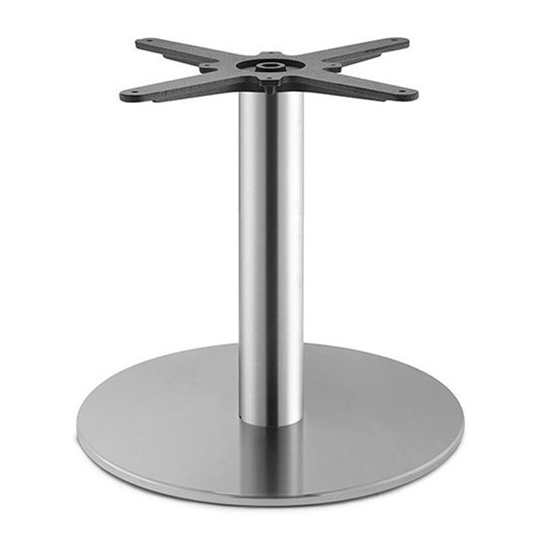 Low steel round table base