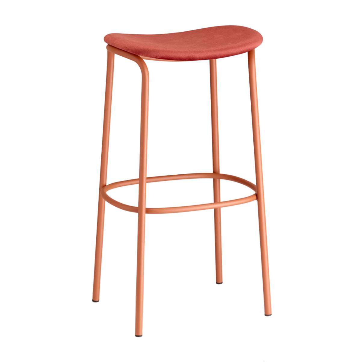 Steel frame stool with padded seat in velvet or fabric C-2538 Trick Pop
