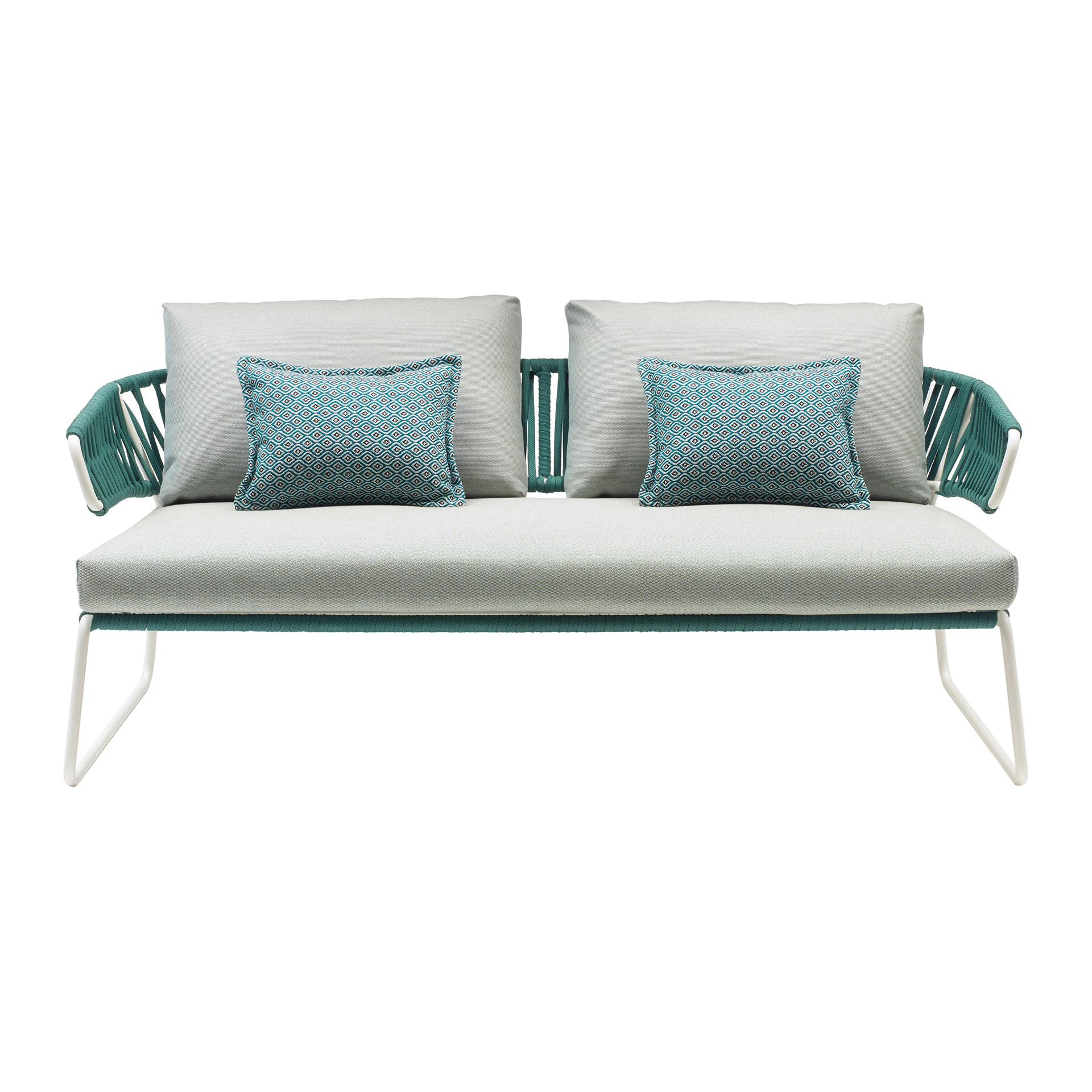 2 seater sofa with metal frame