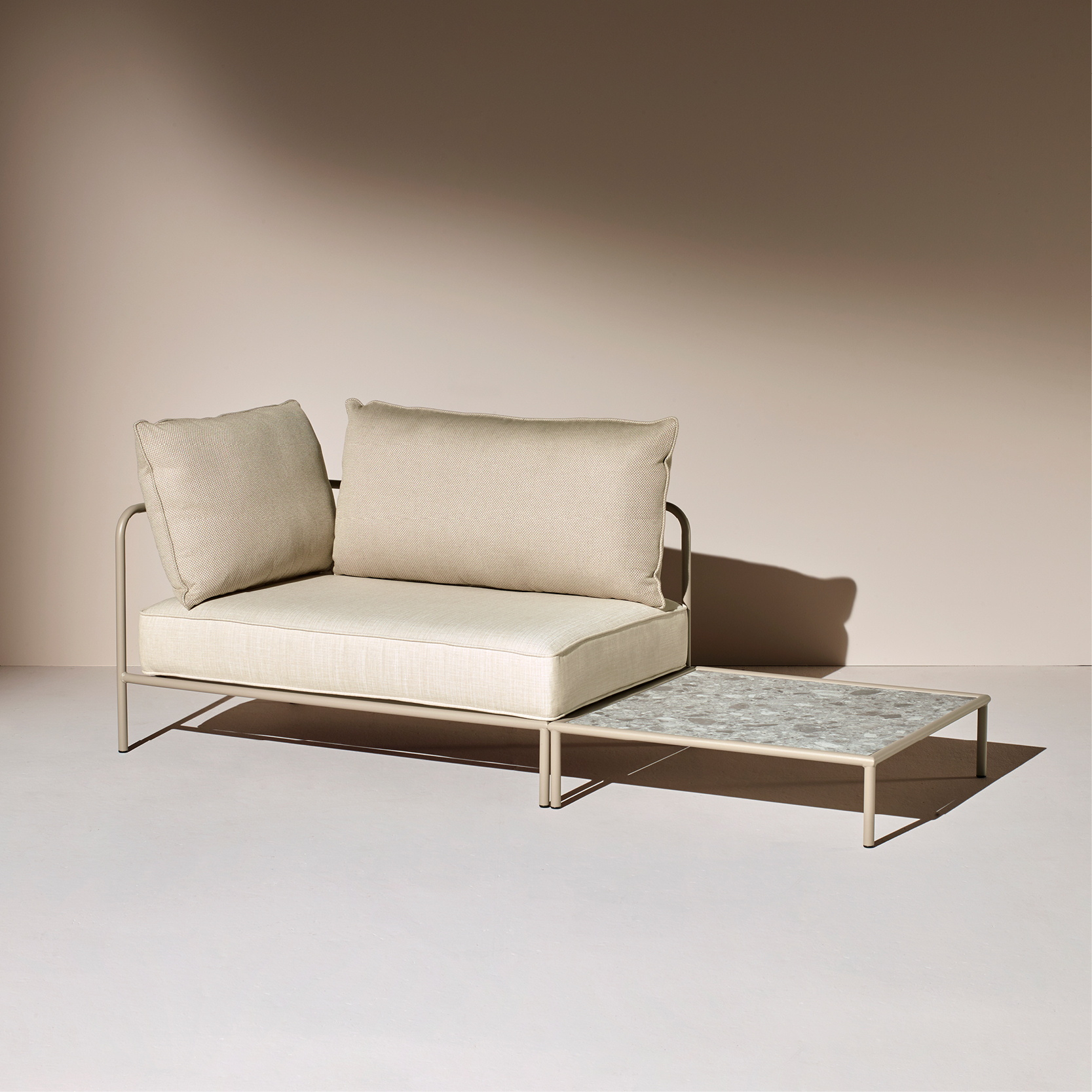 Modular 3-seater patio sofa with metal frame FLAP