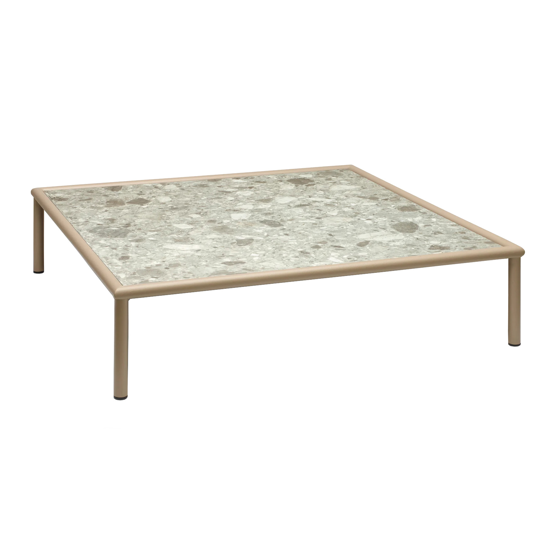 Mesa de centro cuadrada de 33" de acero con tablero de HPL FLAP 2718