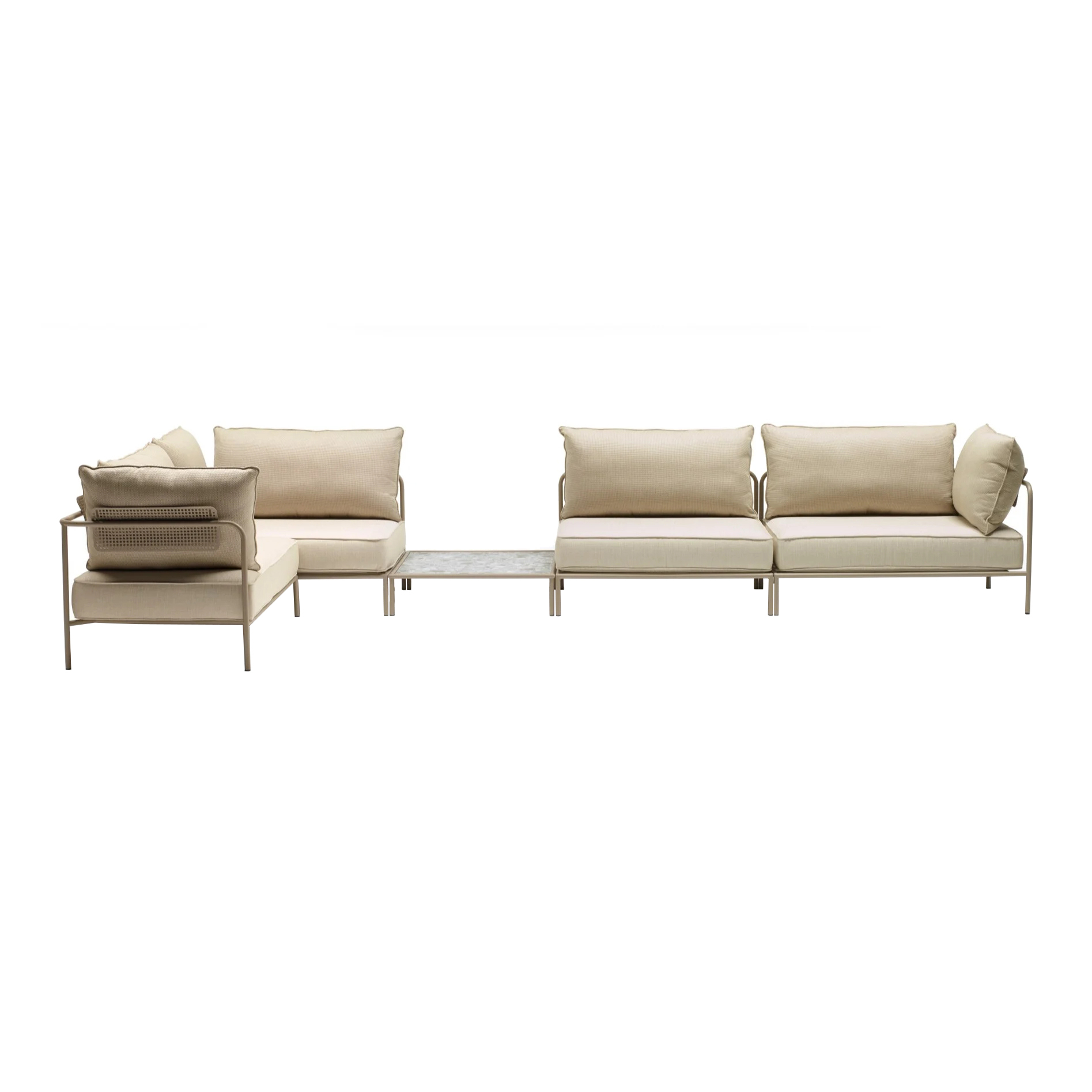 Modular 3-seater patio sofa with metal frame FLAP