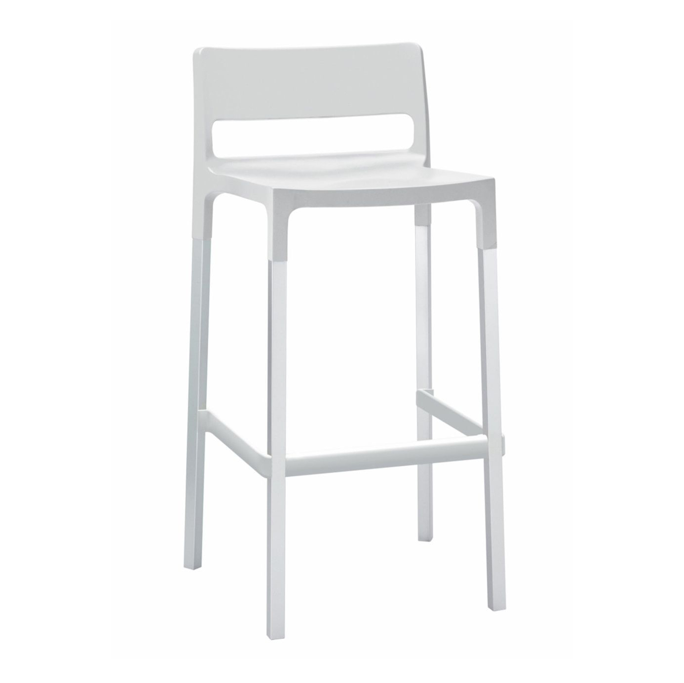Bar stool with technopolymer shell and aluminum frame H-2210 Divo