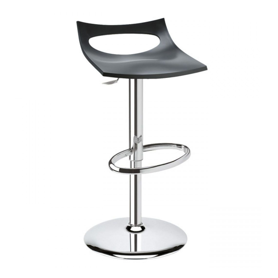 Height-adjustable swivel stool with technopolymer seat and steel base H-2220 Diavoletto