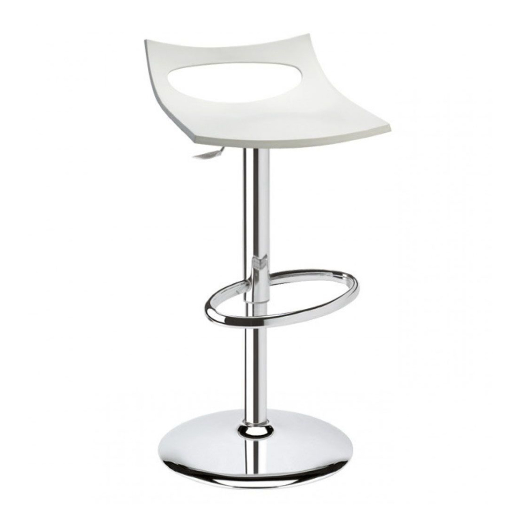 Height-adjustable swivel stool with technopolymer seat and steel base H-2220 Diavoletto