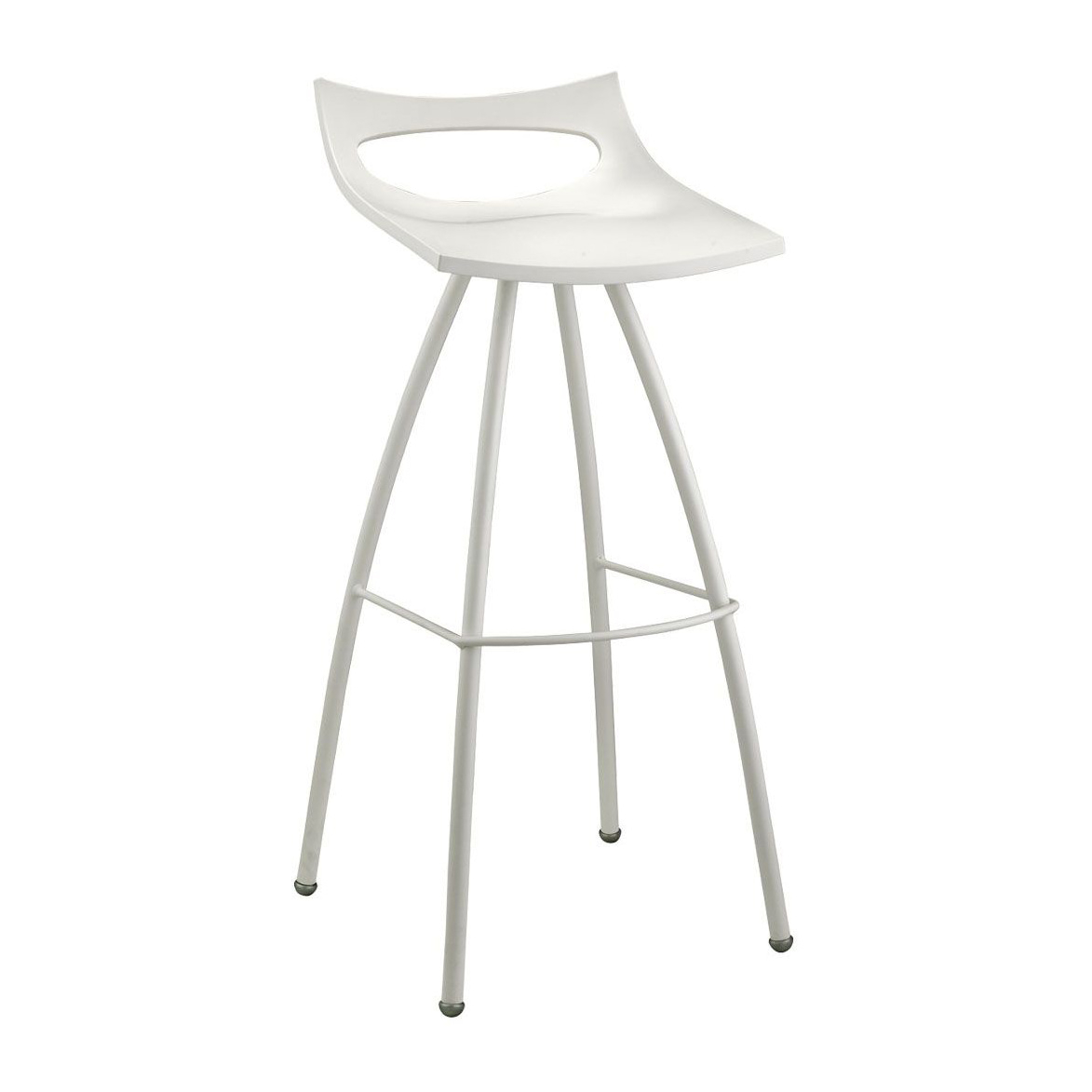 Technopolymer bar stool with steel trestle base H-2291 Diablito