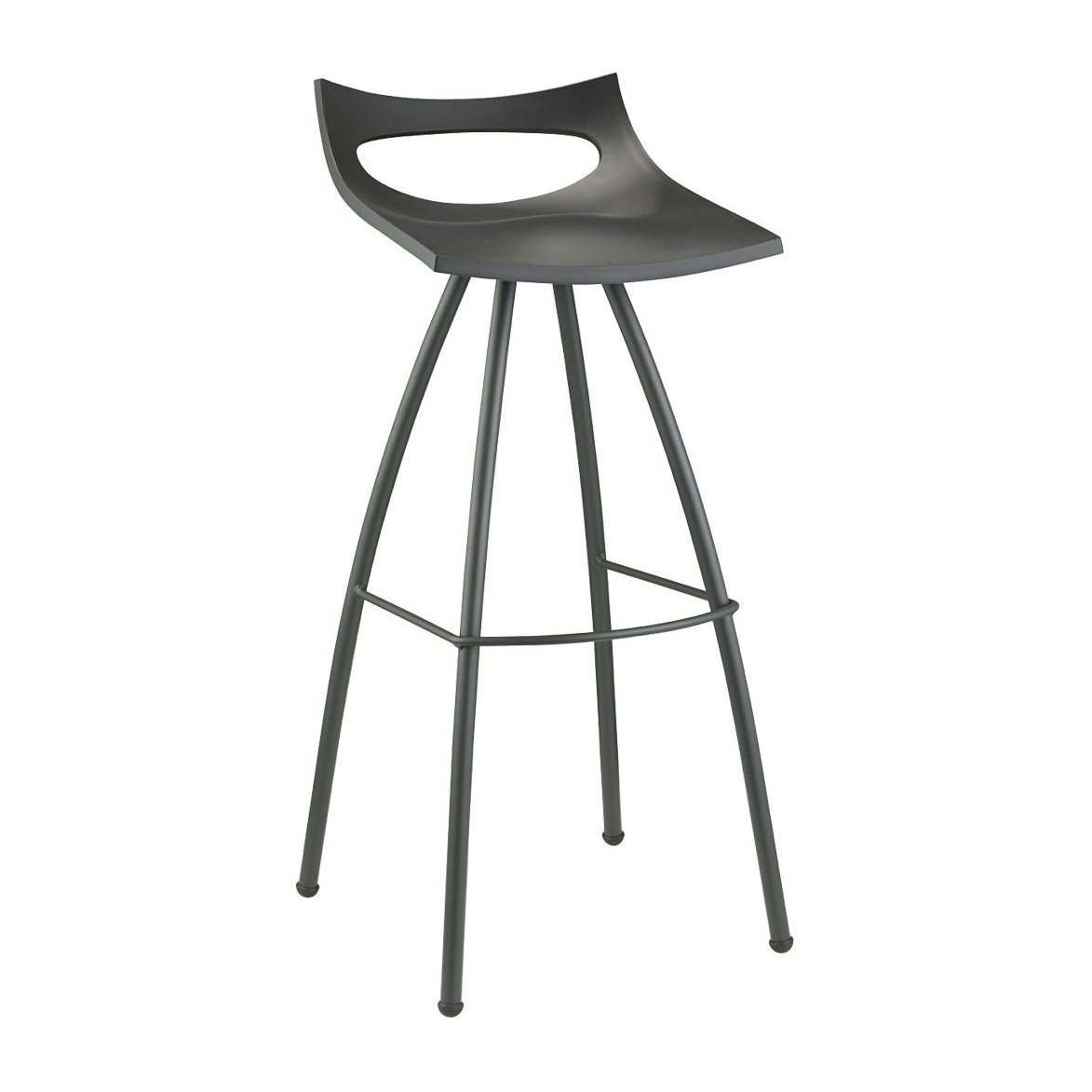 Technopolymer bar stool with steel trestle base H-2291 Diablito