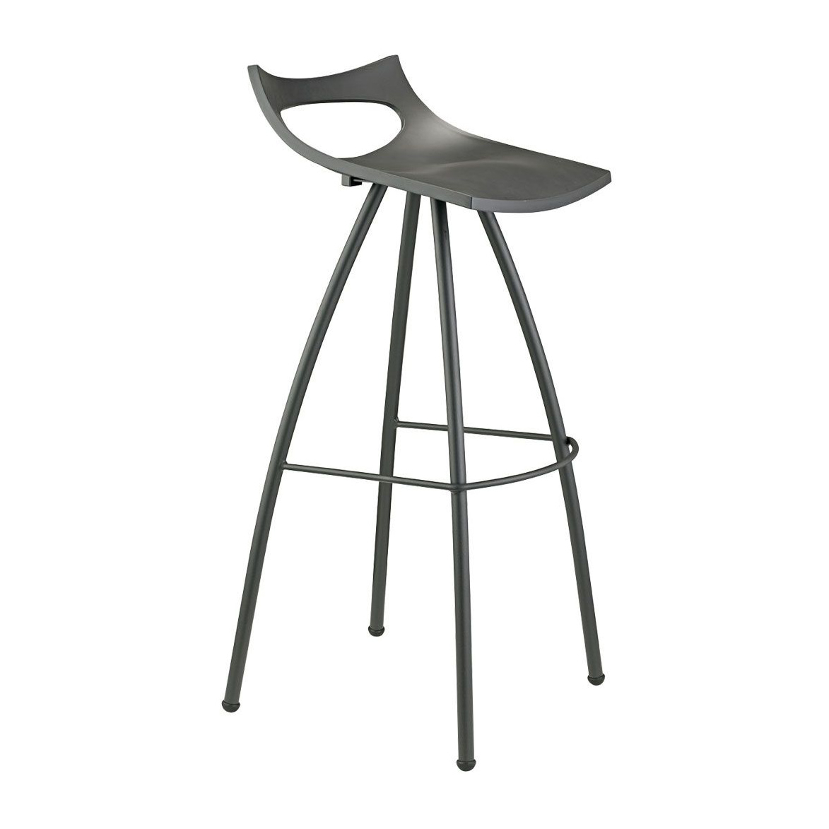 Technopolymer bar stool with steel trestle base H-2291 Diablito