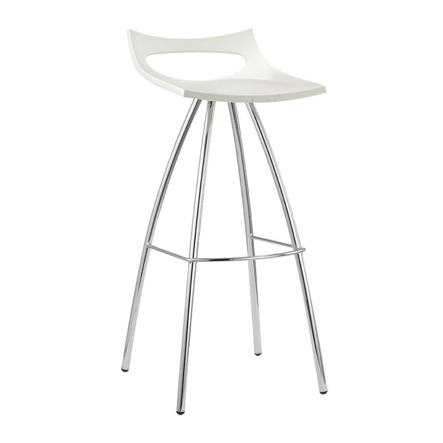 Technopolymer bar stool with steel trestle base H-2291 Diablito