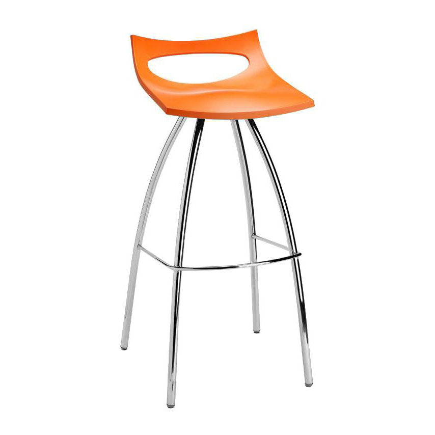 Technopolymer bar stool mini with steel trestle base H-2292 Diablito