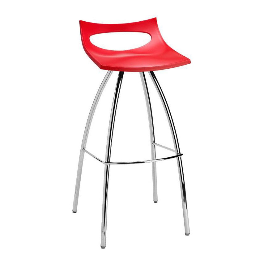 Technopolymer bar stool mini with steel trestle base H-2292 Diablito