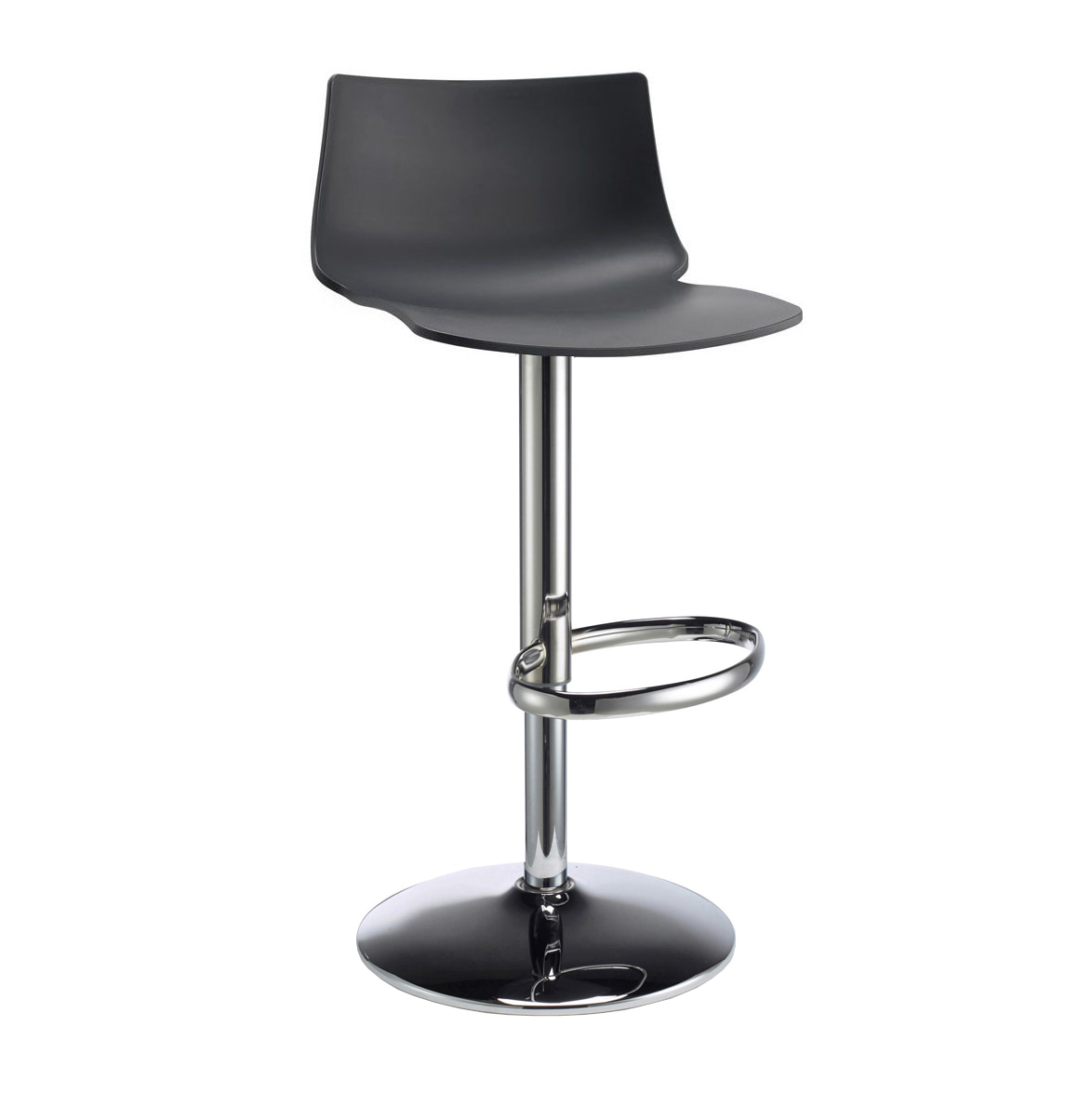Height-adjustable swivel stool with technopolymer seat and steel base H-2302 Day Up