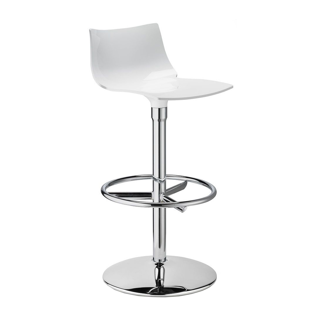 Fixed height swivel stool with technopolymer seat and steel base H-2304 Day Twist