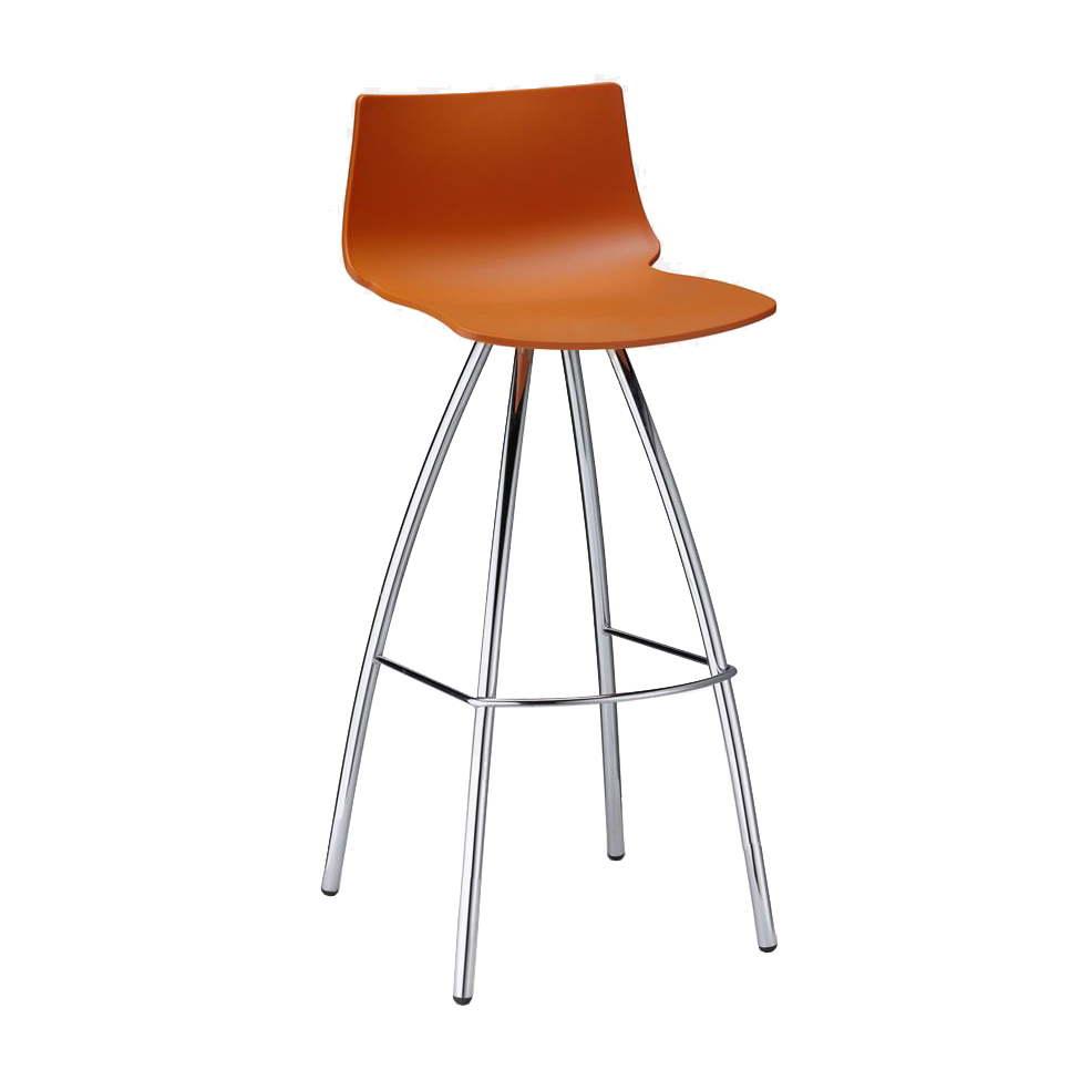 Technopolymer bar stool mini with steel trestle base H-2306 Day