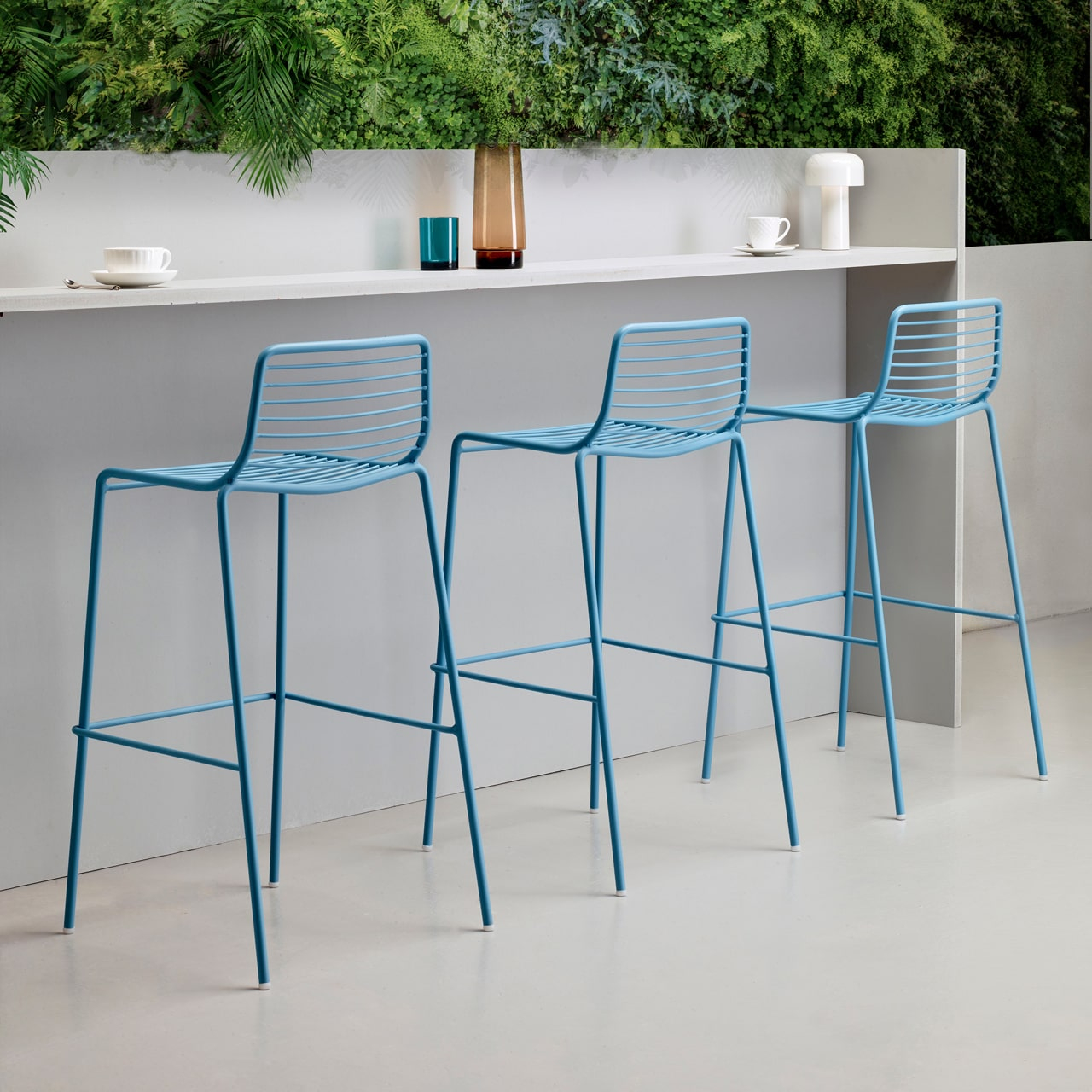 Outdoor stackable steel bar stool Summer