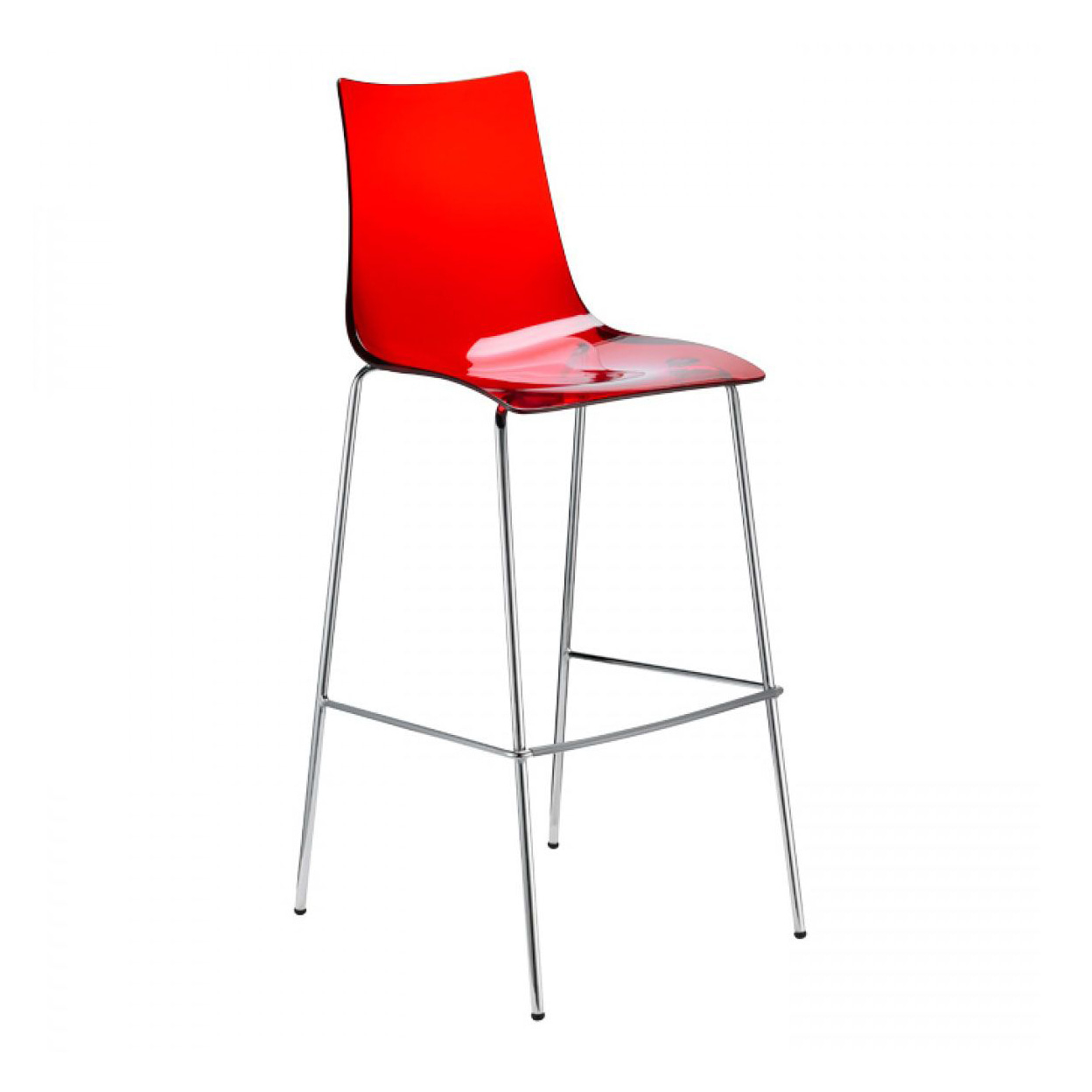 Plastic bar stool with steel frame