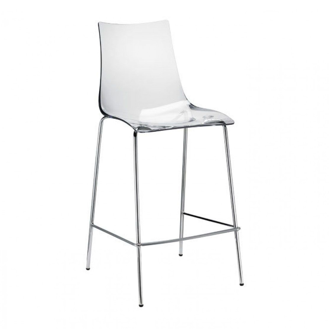 Plastic bar stool with steel frame