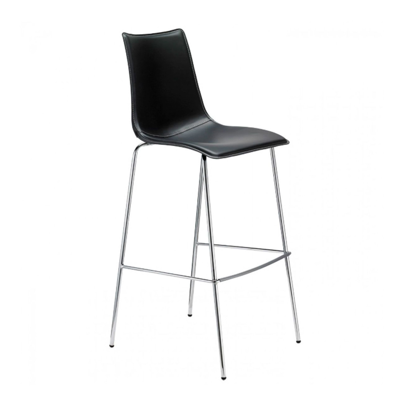 Upholstered bar stool with metal frame