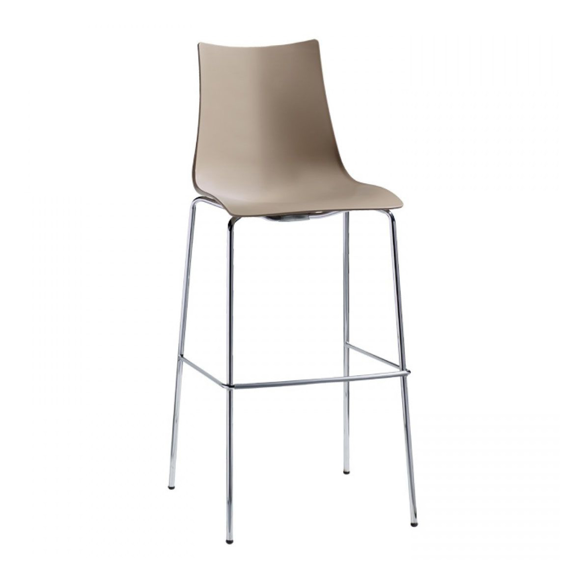 Plastic bar stool with steel frame