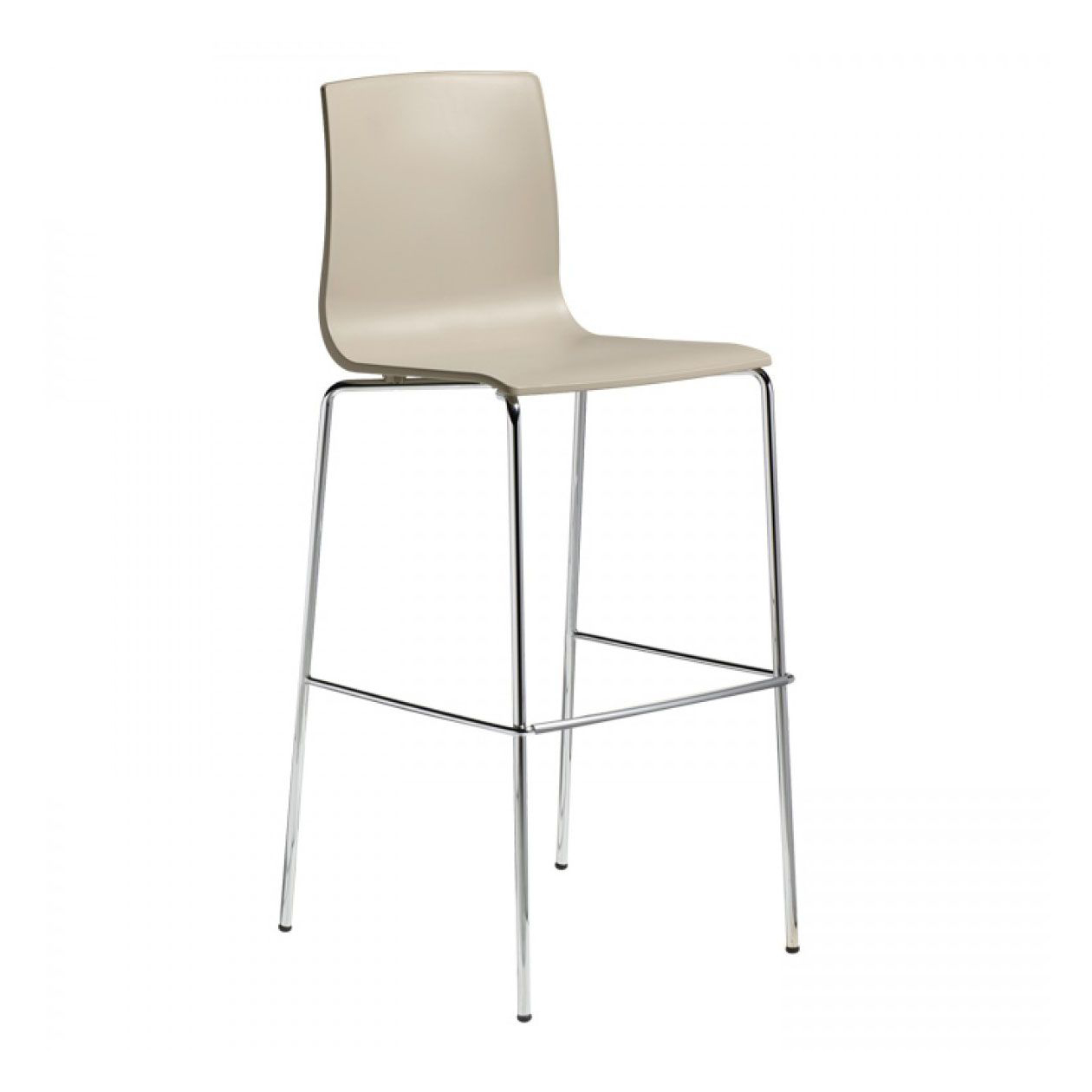 Plastic bar stool with steel frame