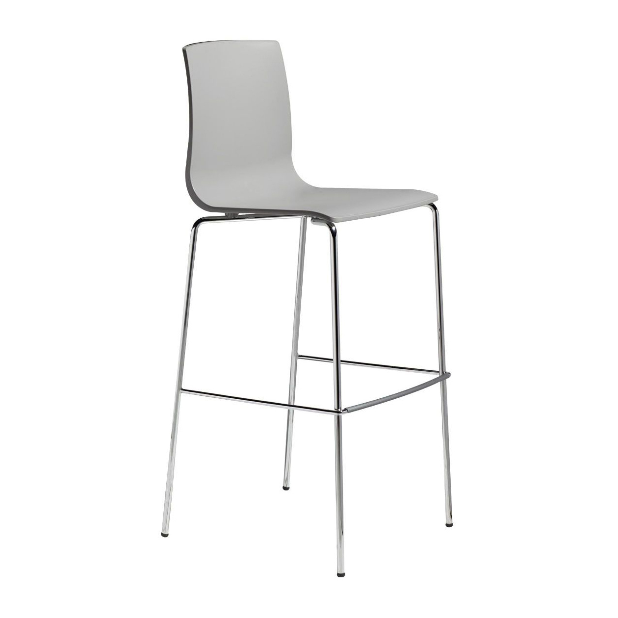 Bar stool with legs in steel and technopolymer shell H-2575 Alice