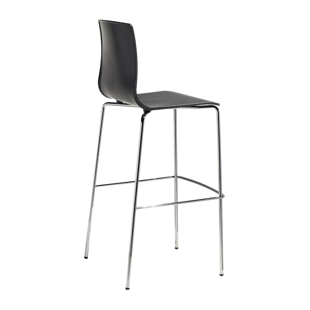 Bar stool with legs in steel and technopolymer shell H-2575 Alice