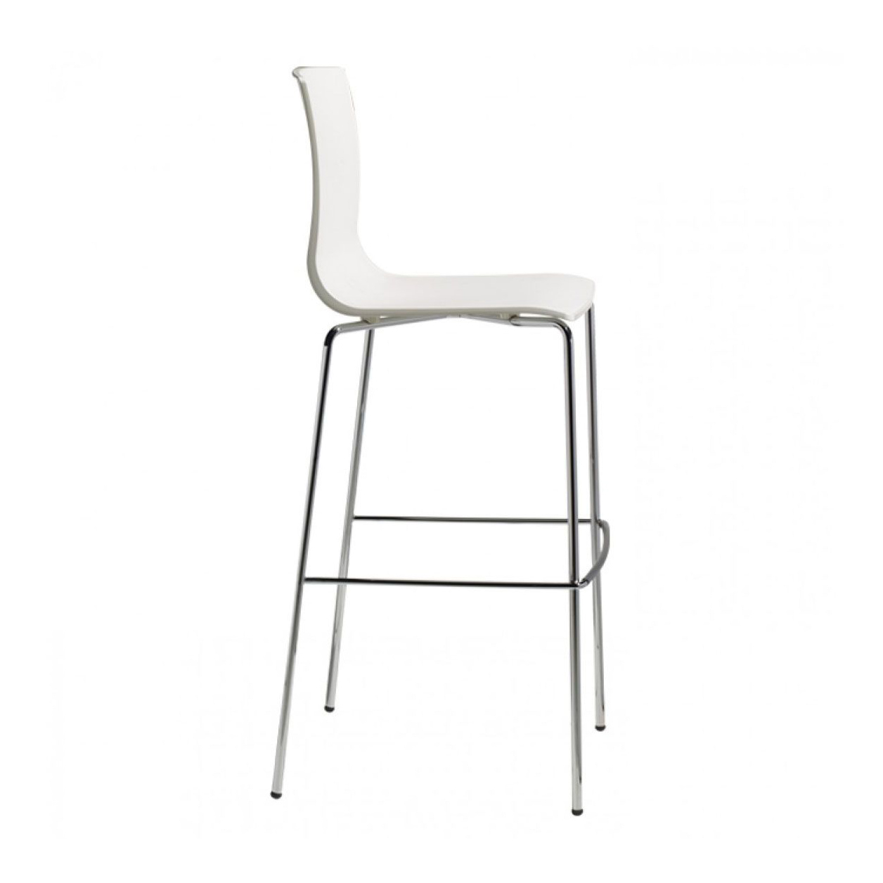 Bar stool with legs in steel and technopolymer shell H-2575 Alice