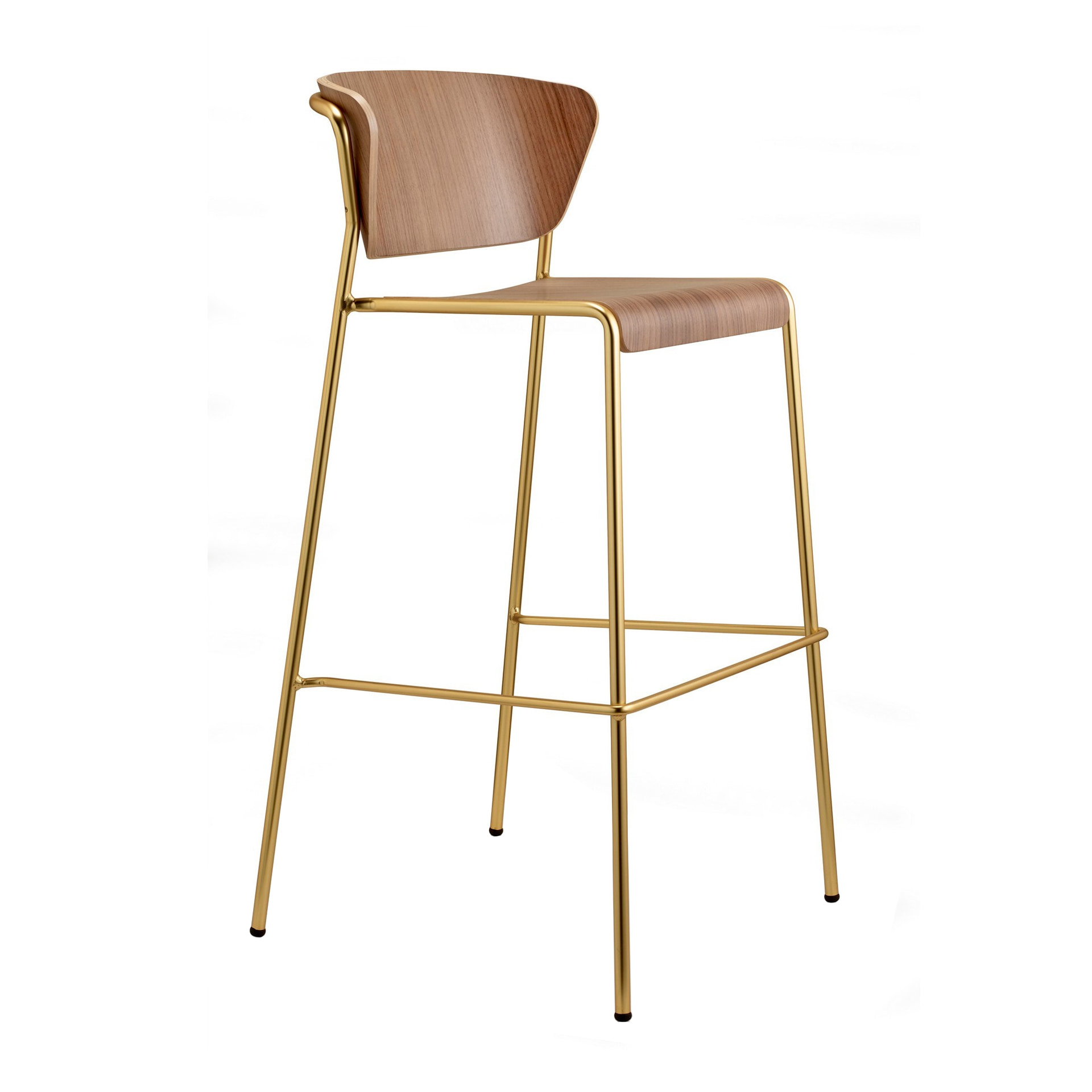 Bar stool with steel frame and shell in beech or oak H-2854 Lisa Wood