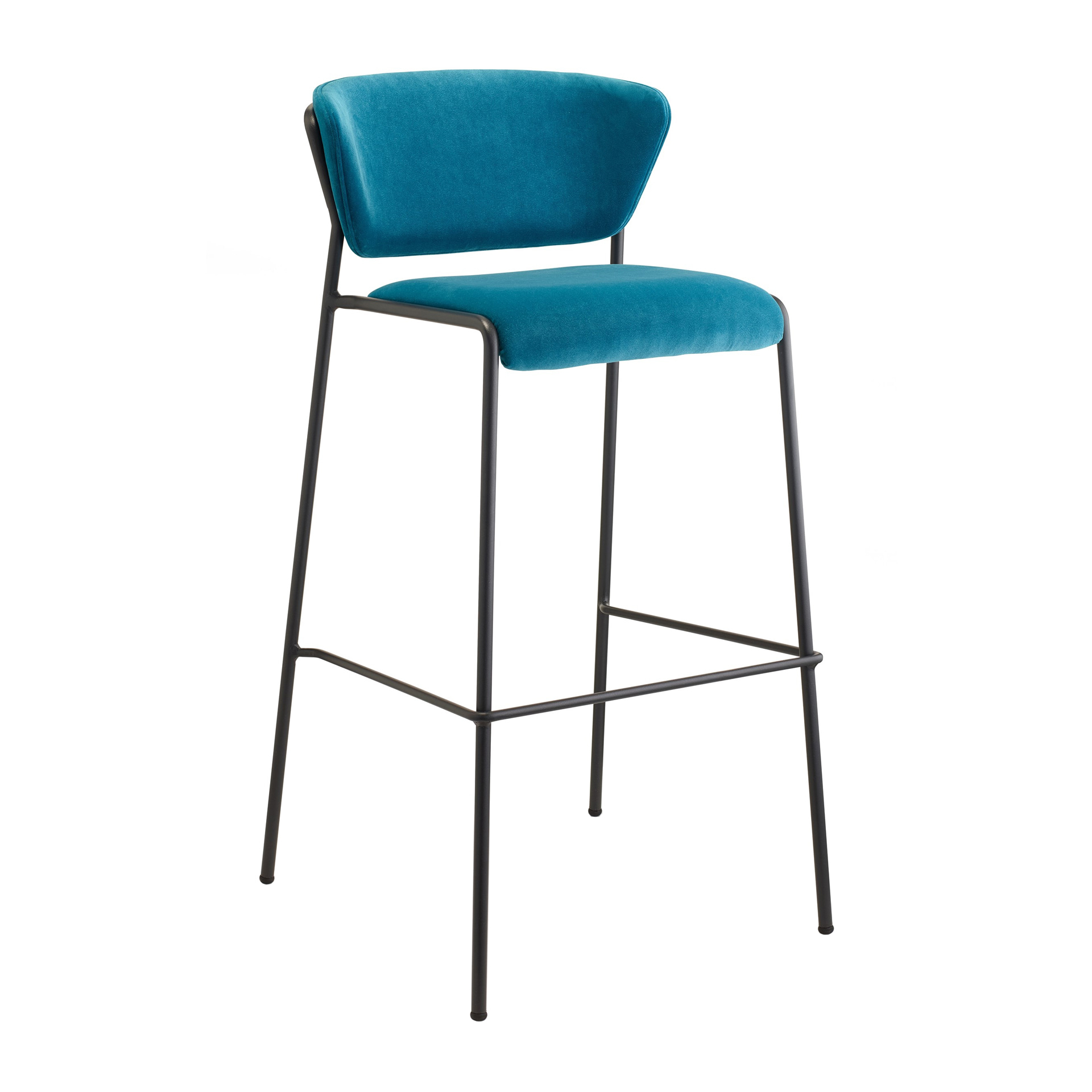 Stackable bar stool in fabric with steel frame H-2855 Lisa