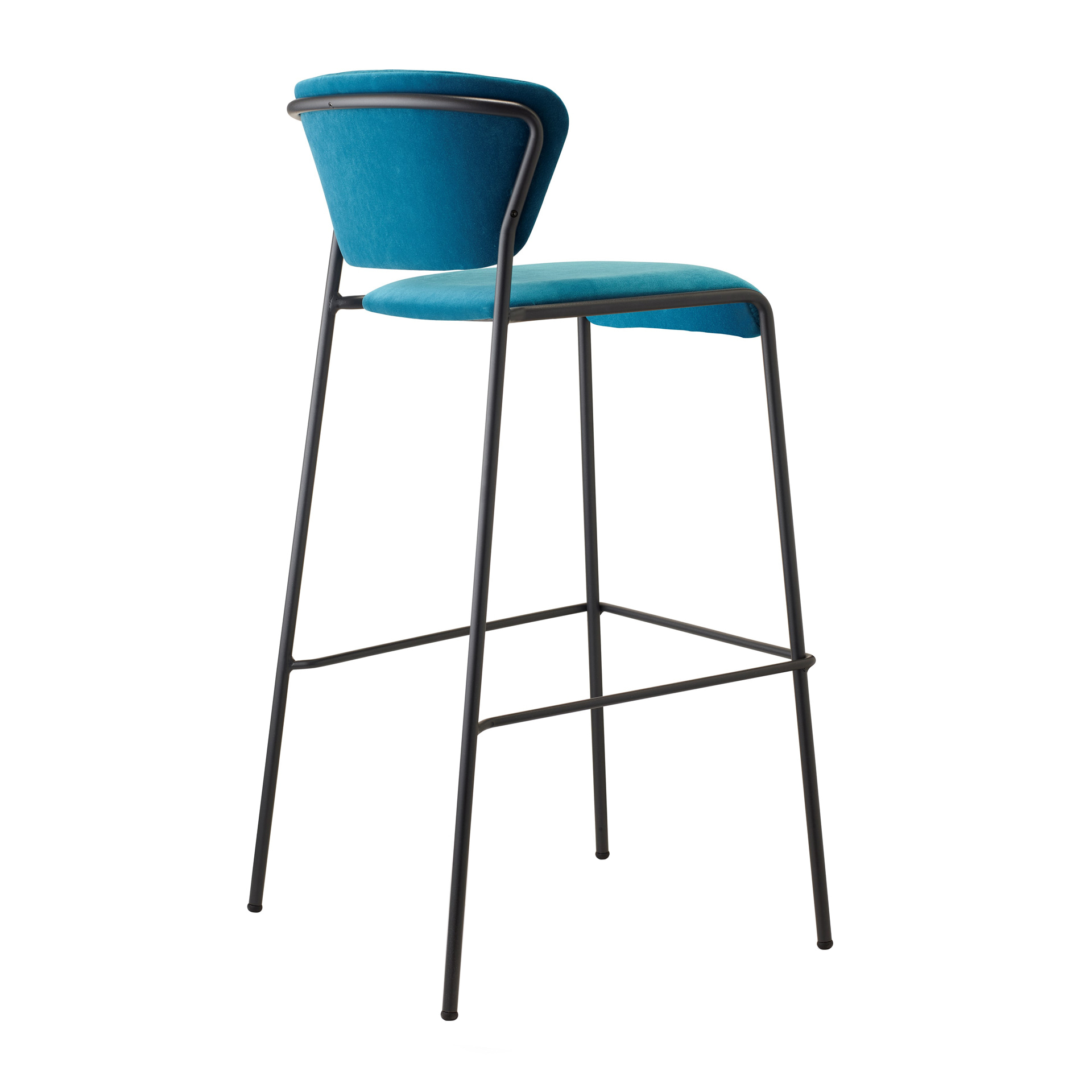 Stackable bar stool in fabric with steel frame H-2855 Lisa