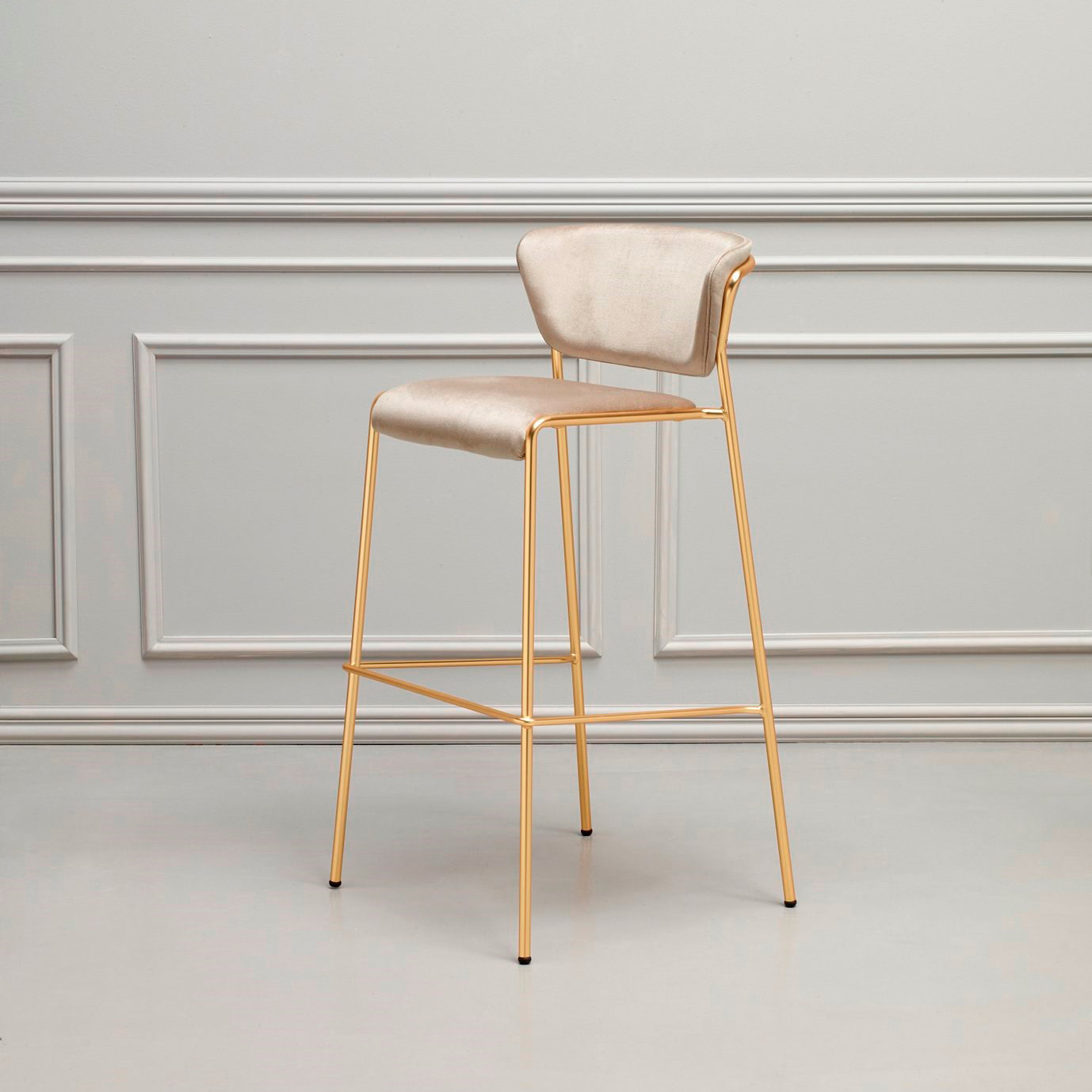 Stackable bar stool in fabric with steel frame H-2855 Lisa