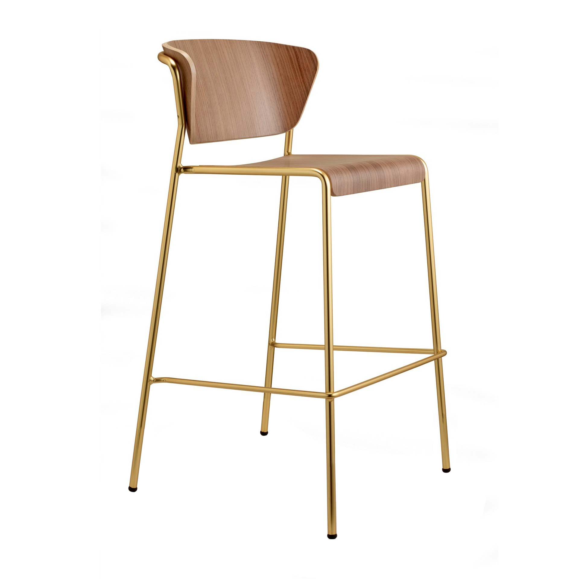 Metal bar stool mini with wooden shell