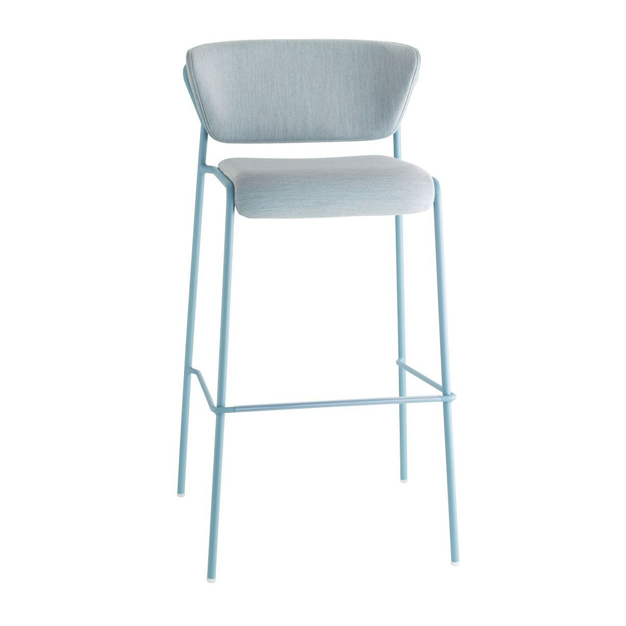 Upholstered fabric bar stool in steel for outdoor use H-2862 Lisa Waterproof