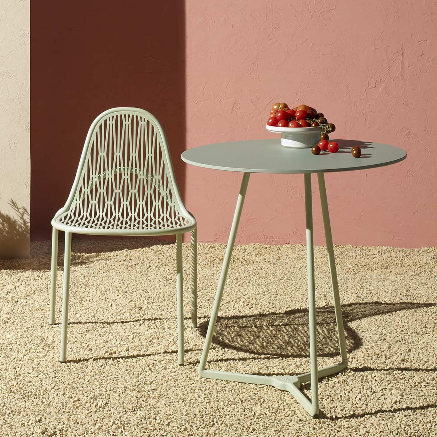Outdoor chair with metal weaves seat and back pattern A-2906 Malvasia