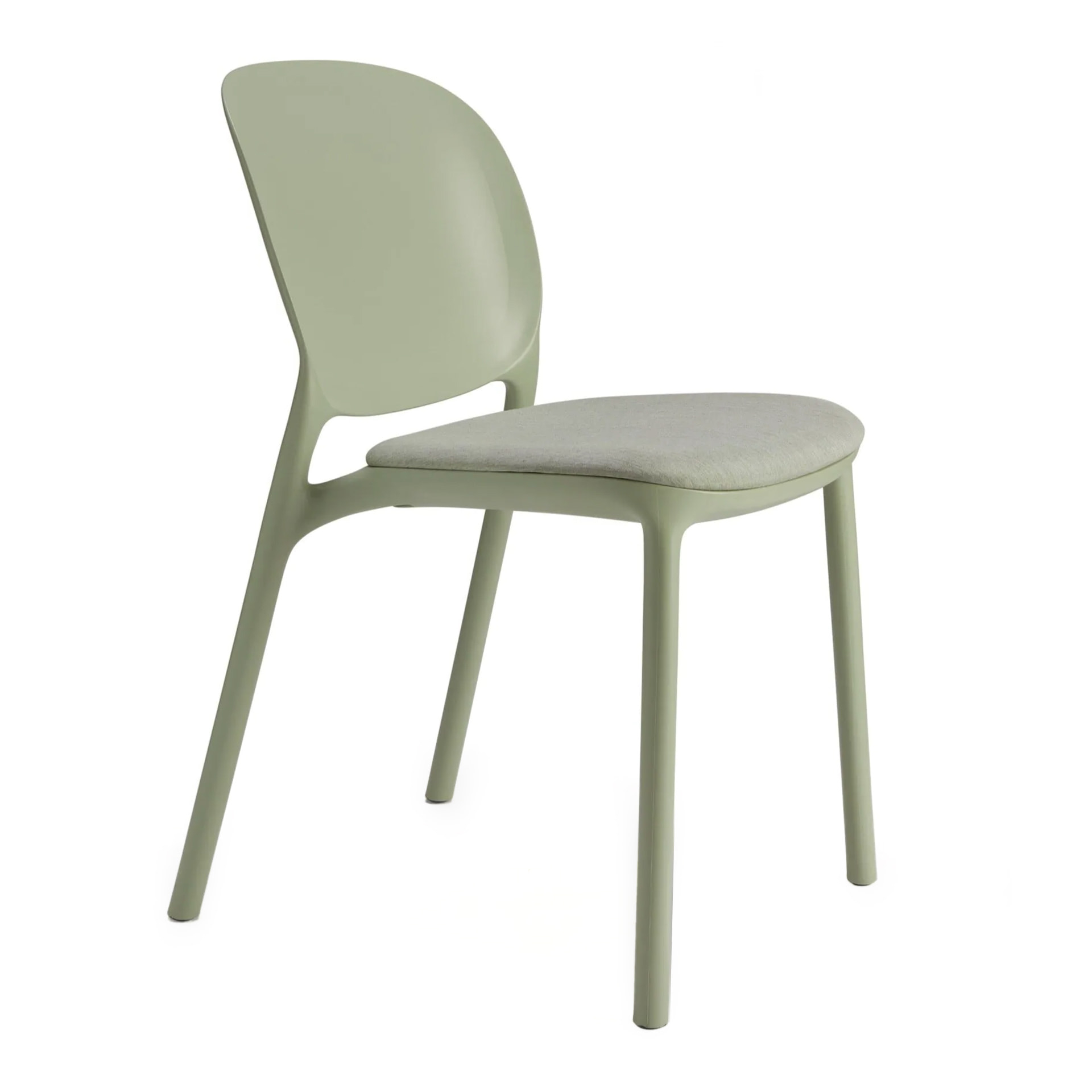 Silla de plástico con asiento acolchado