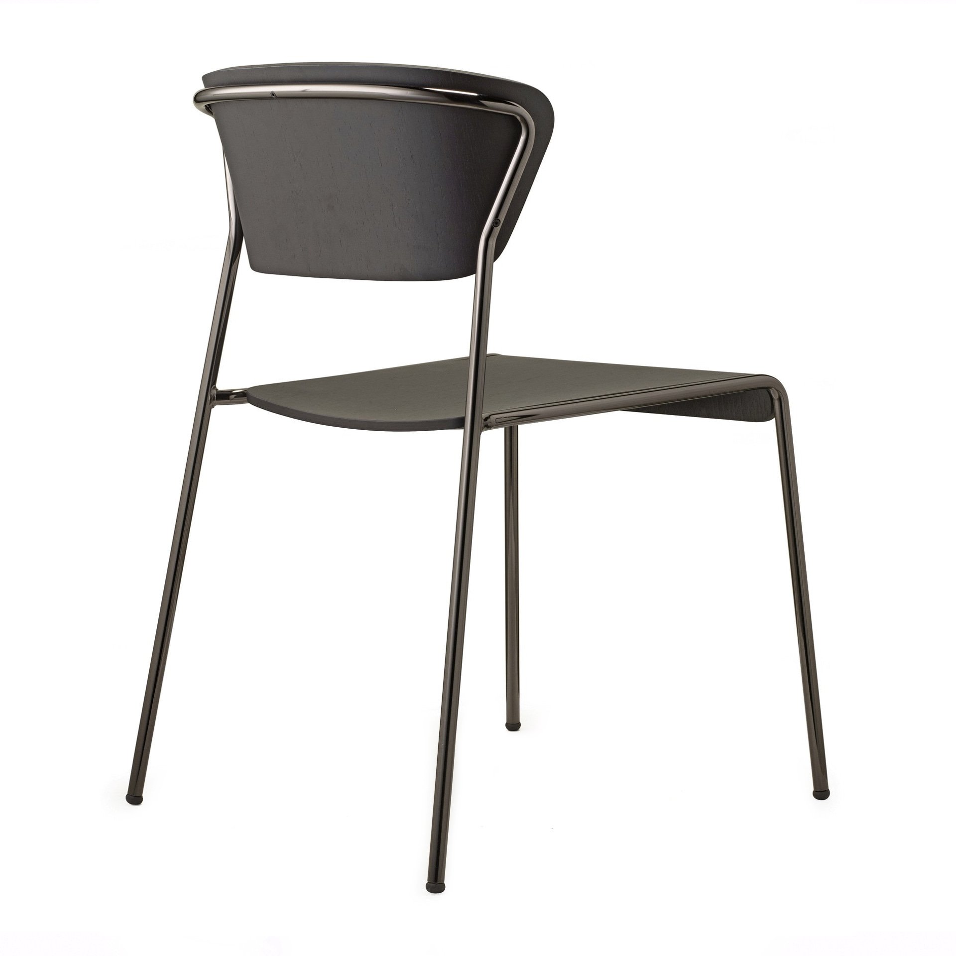 Stackable chair with steel frame and shell in beech or oak A-2852 Lisa Wood