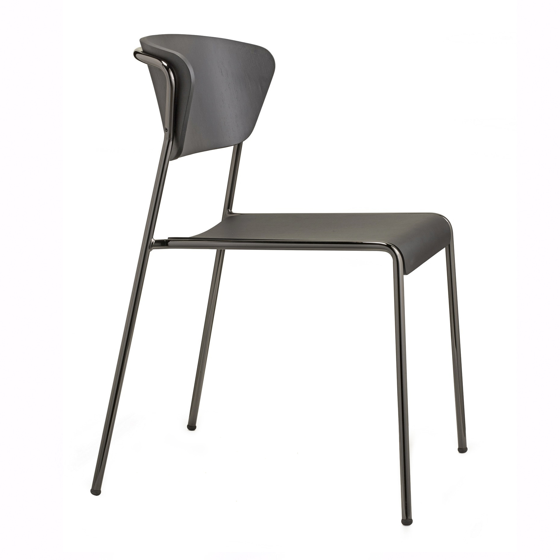 Stackable chair with steel frame and shell in beech or oak A-2852 Lisa Wood