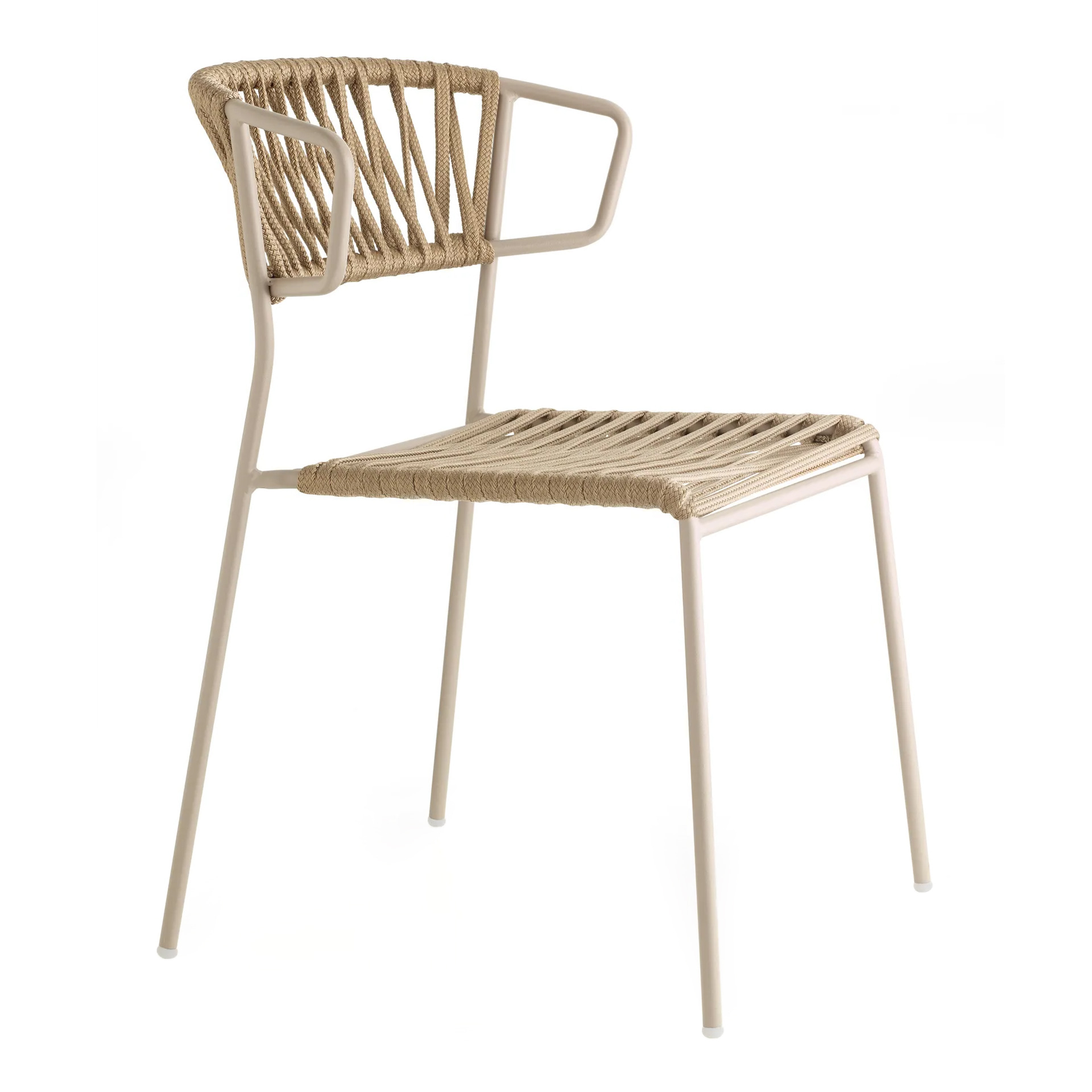 Stackable outdoor chair in steel and woven nautical rope B-2869 Lisa Filo