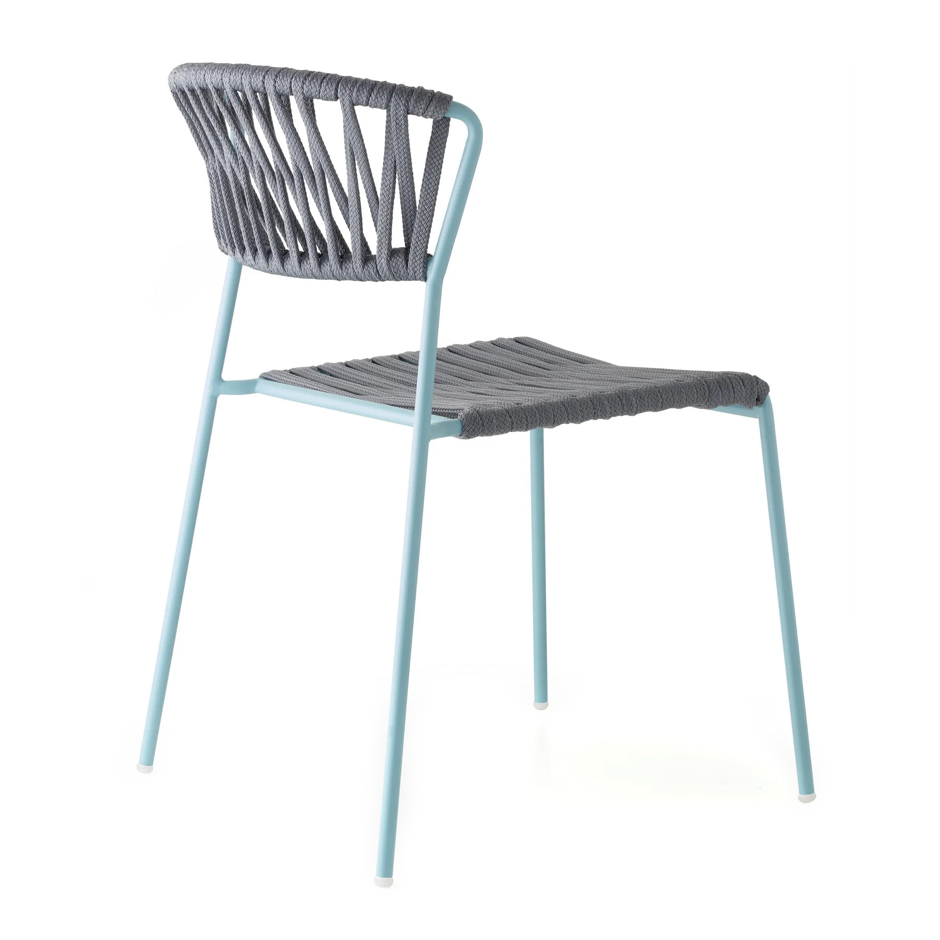 Stackable Chair with metal frame and nautical rope A-2870 Lisa Filo