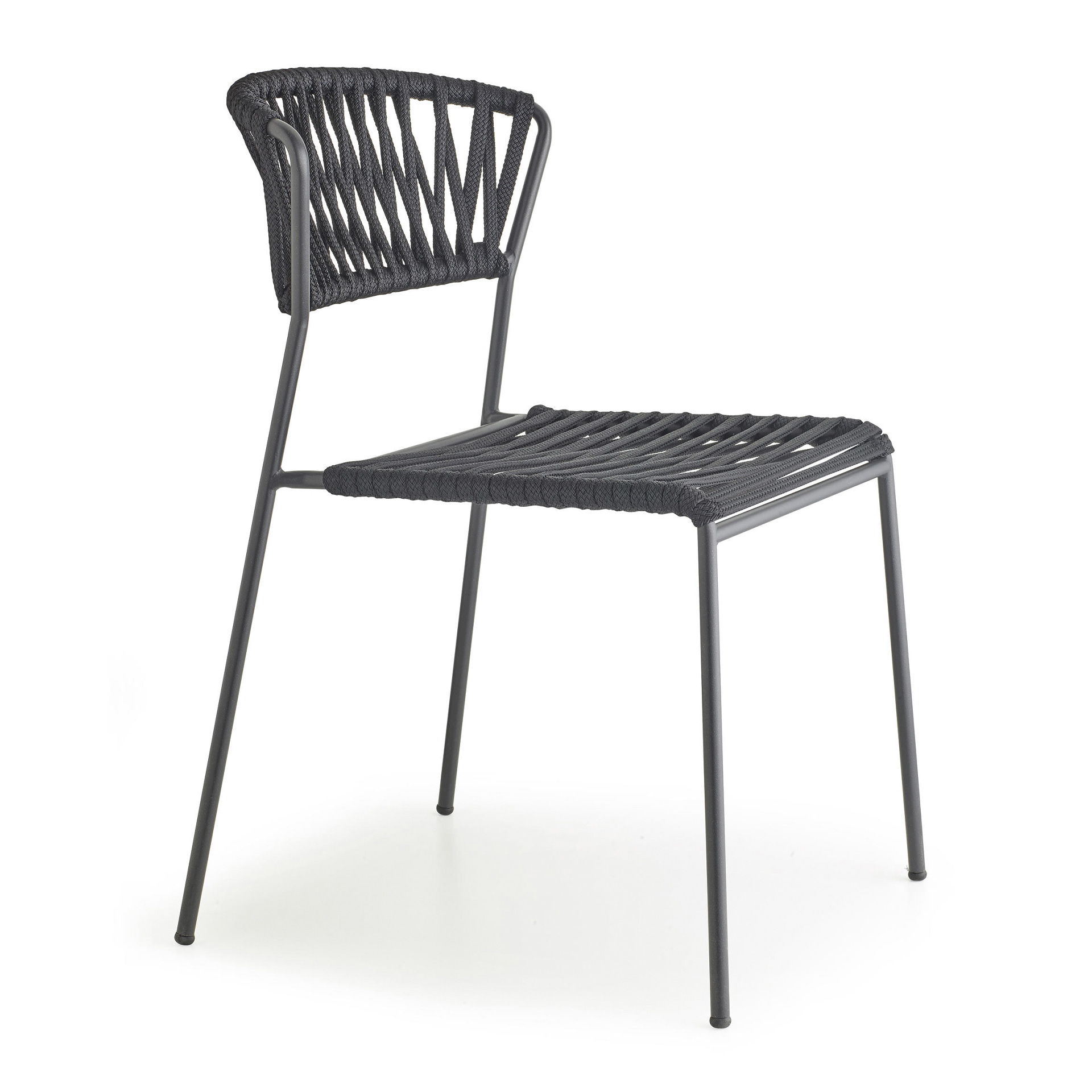 Chair with metal frame and nautical rope