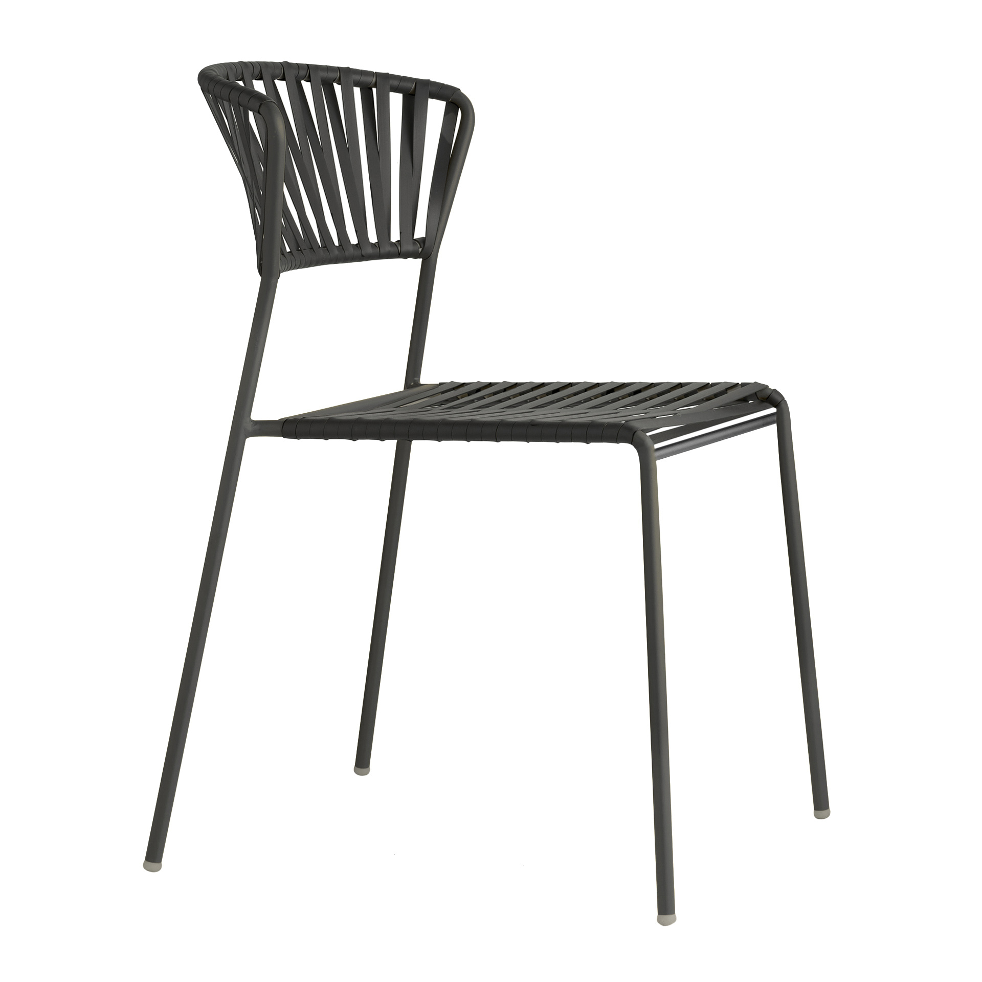 Stackable outdoor chair in steel and woven PVC wires A-2874 Lisa Club