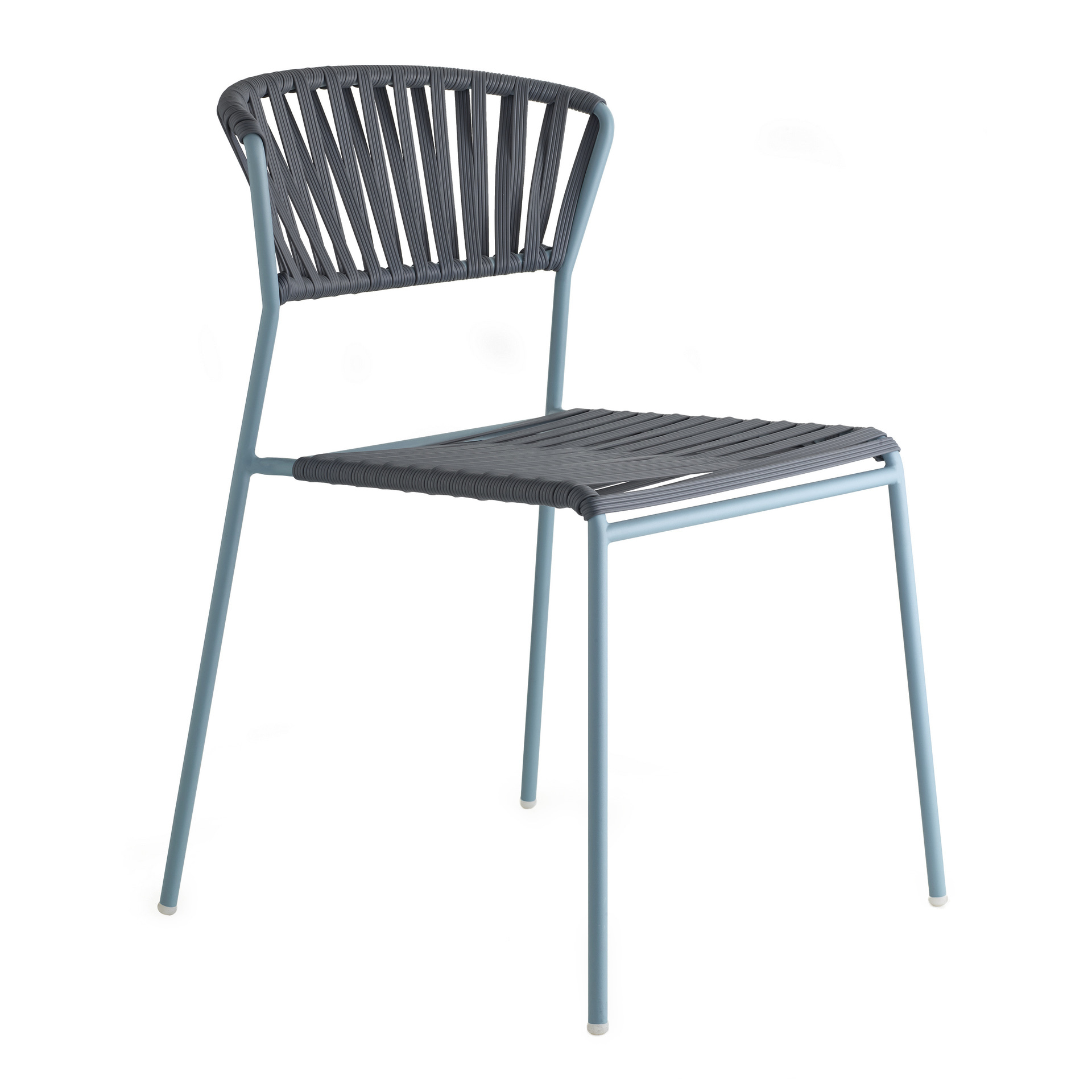 Stackable outdoor chair in steel and woven PVC wires A-2874 Lisa Club