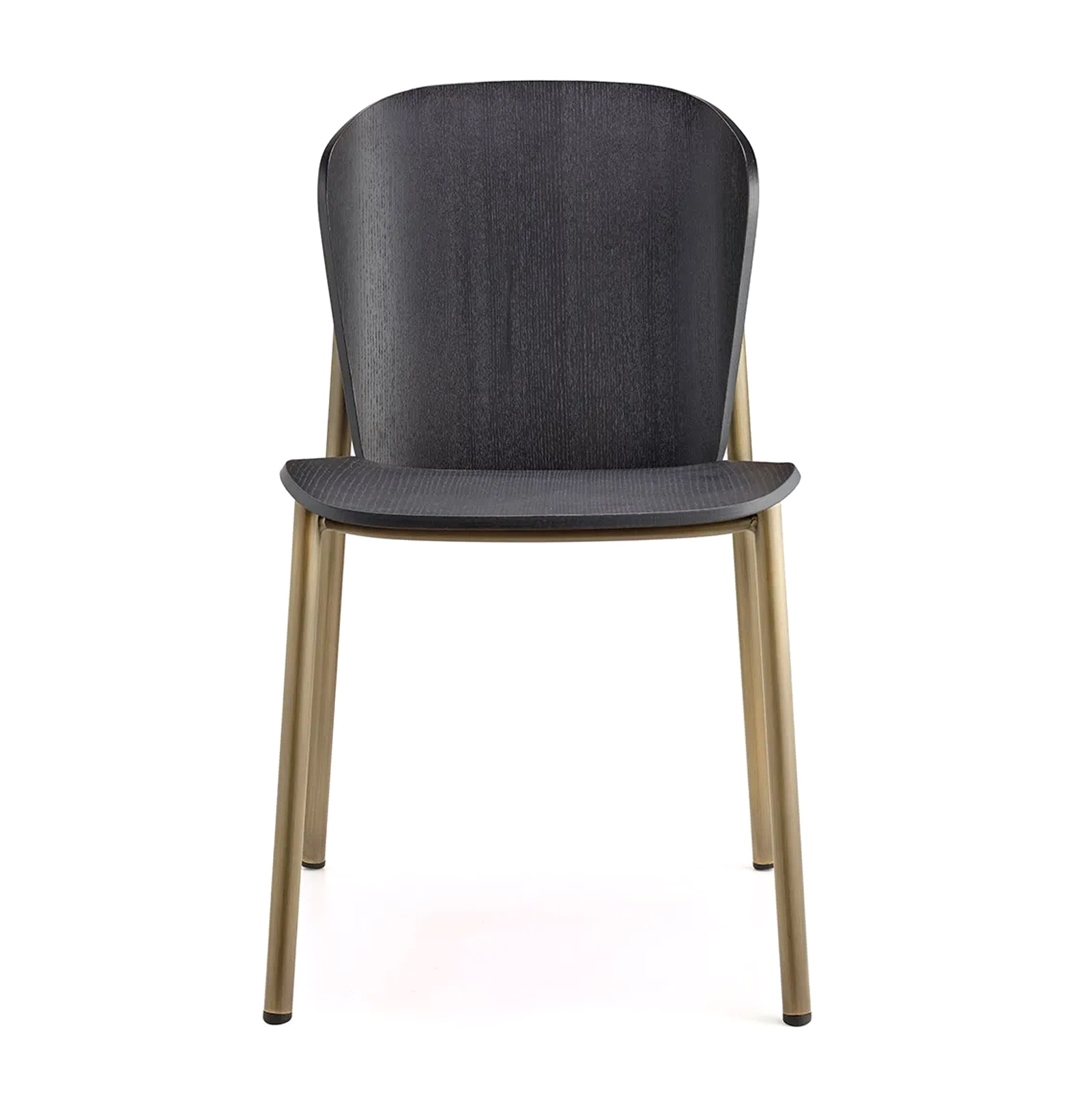 Chair with wooden shell and metal frame A-2897 Finn Metal