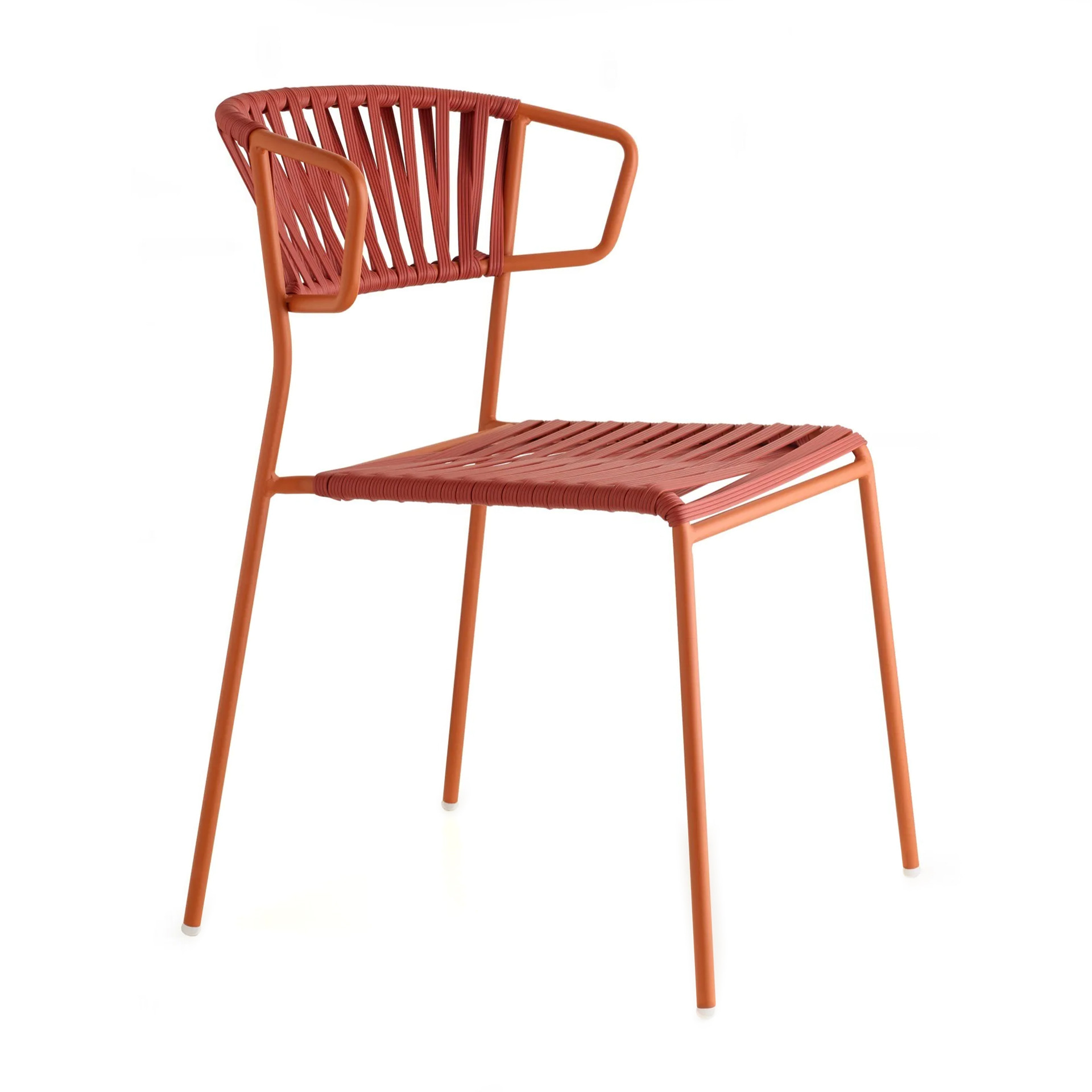 Outdoor armchair in steel and PVC wires