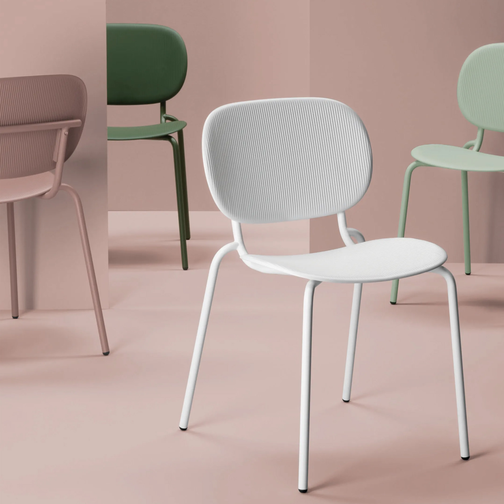 Outdoor chair with steel frame and technopolymer A-Si-Si Vibes