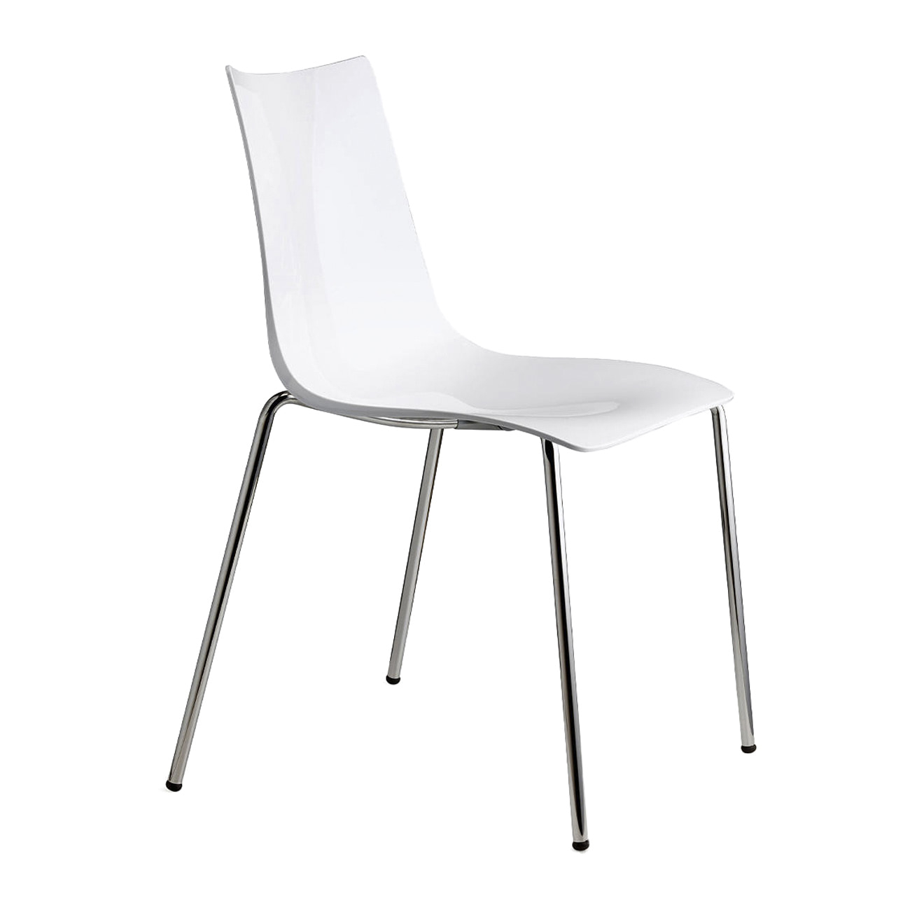 Plastic chair with metal legs