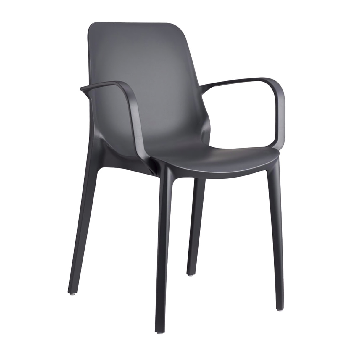 Technopolymer stackable chair with armrests B-2333 Ginevra