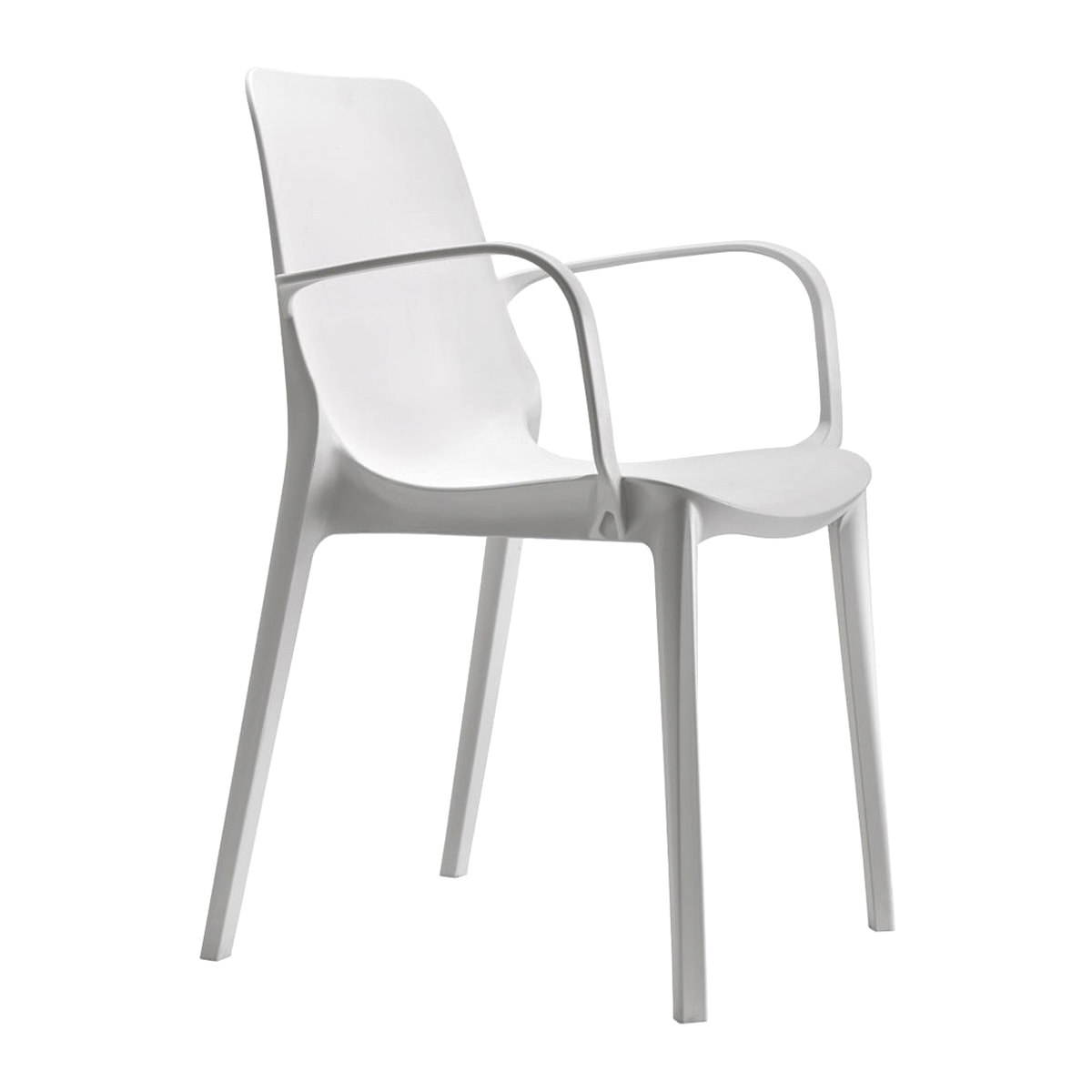 Technopolymer stackable chair with armrests B-2333 Ginevra